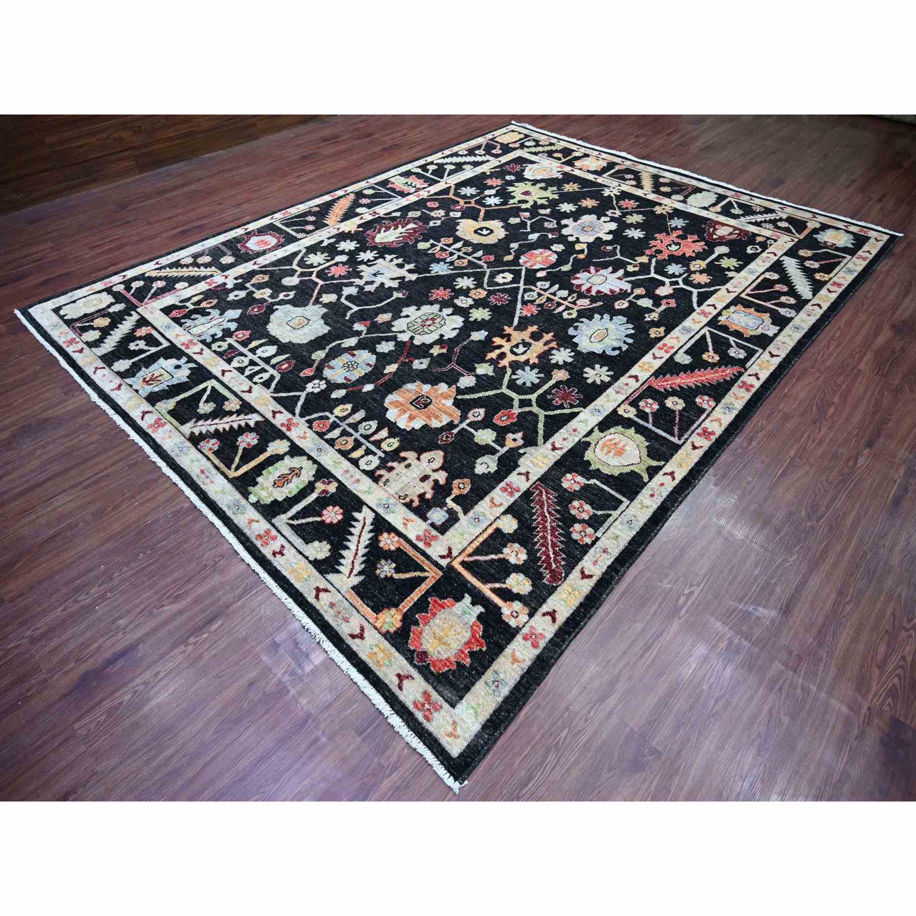 Oushak-And-Peshawar-Hand-Knotted-Rug-113425