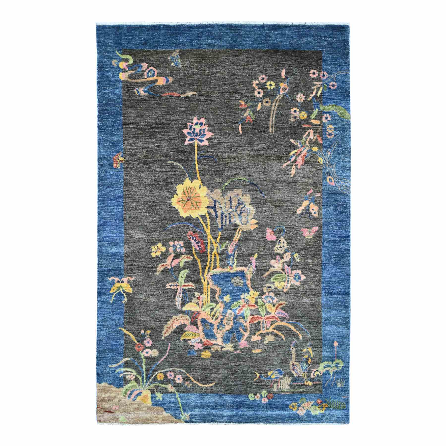 Oushak-And-Peshawar-Hand-Knotted-Rug-113445