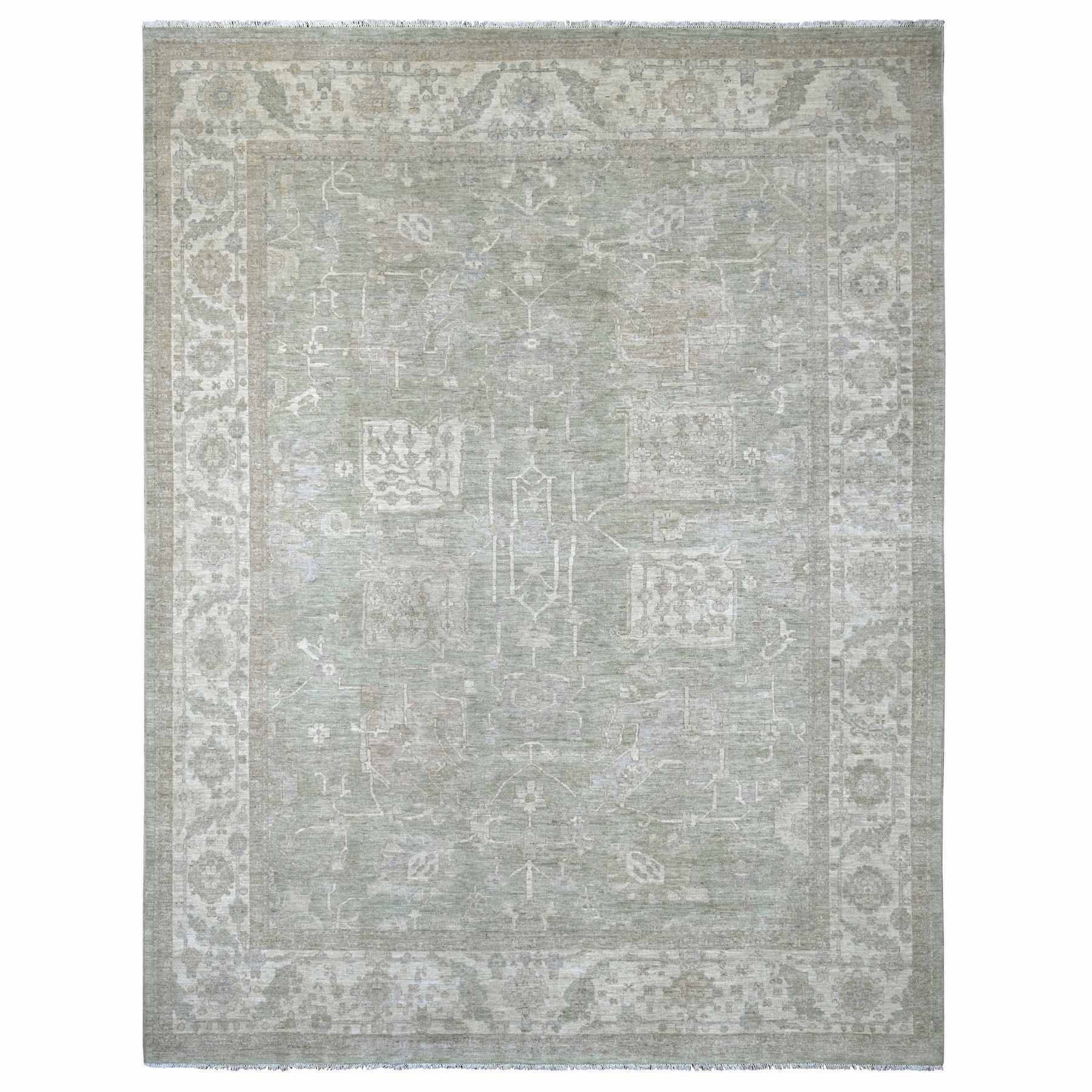 Oushak-And-Peshawar-Hand-Knotted-Rug-113455