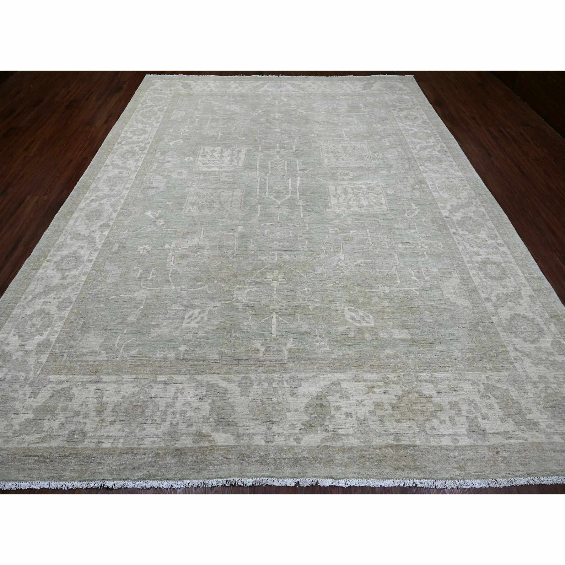 Oushak-And-Peshawar-Hand-Knotted-Rug-113455