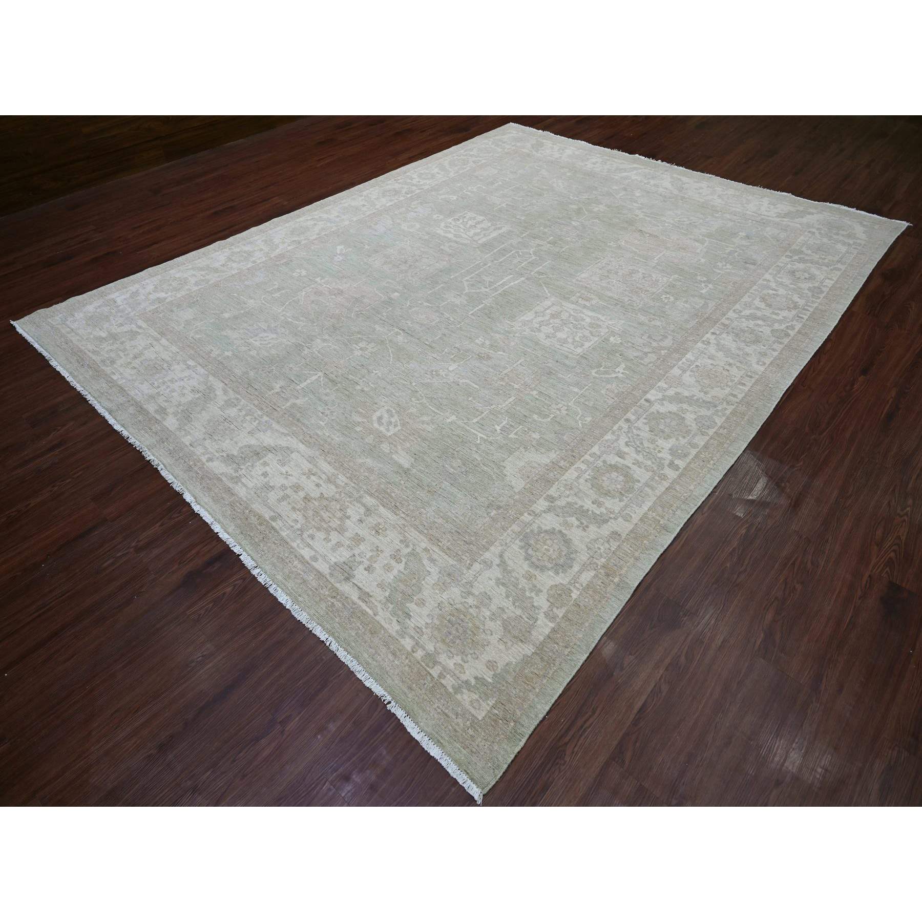 Oushak-And-Peshawar-Hand-Knotted-Rug-113455