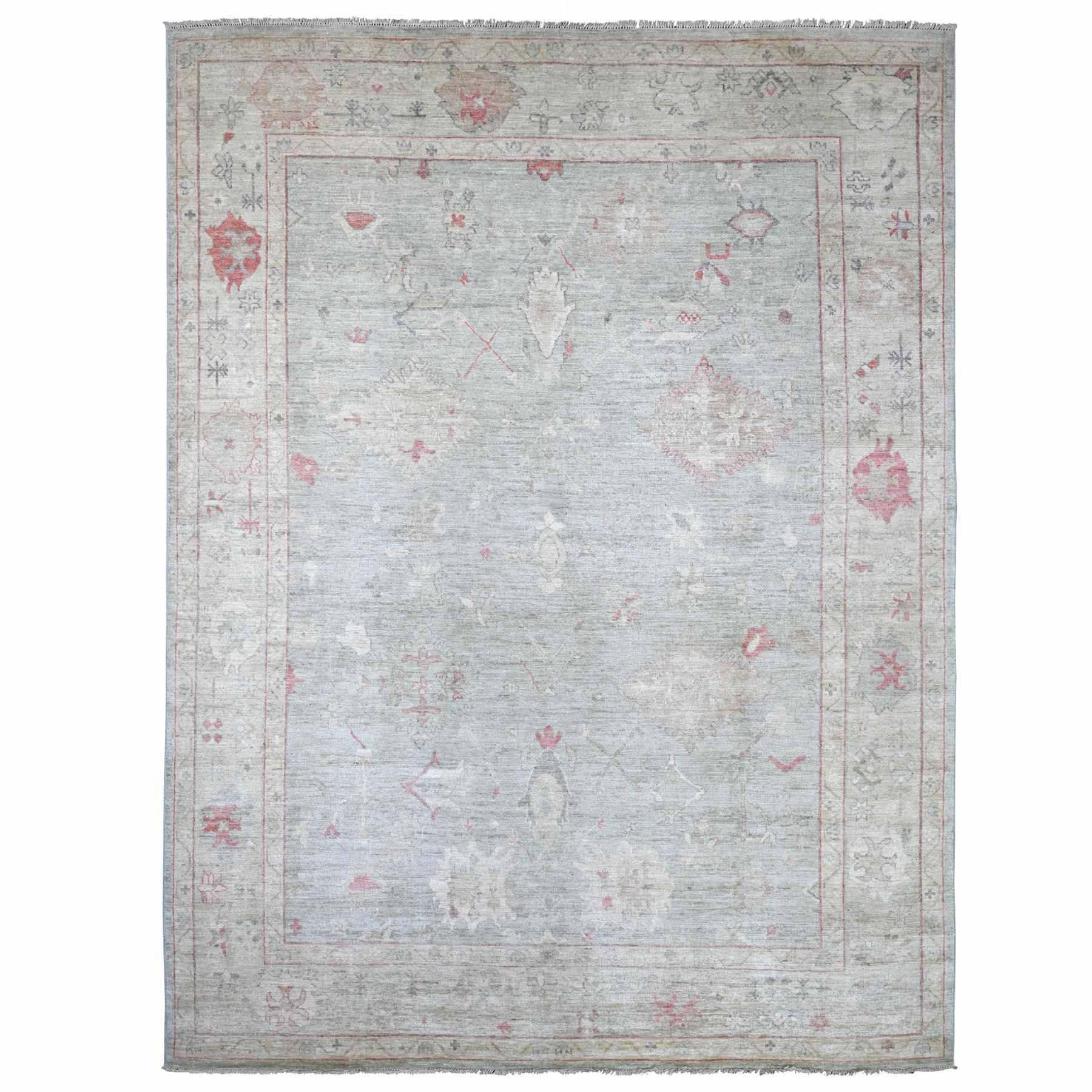 Oushak-And-Peshawar-Hand-Knotted-Rug-113505