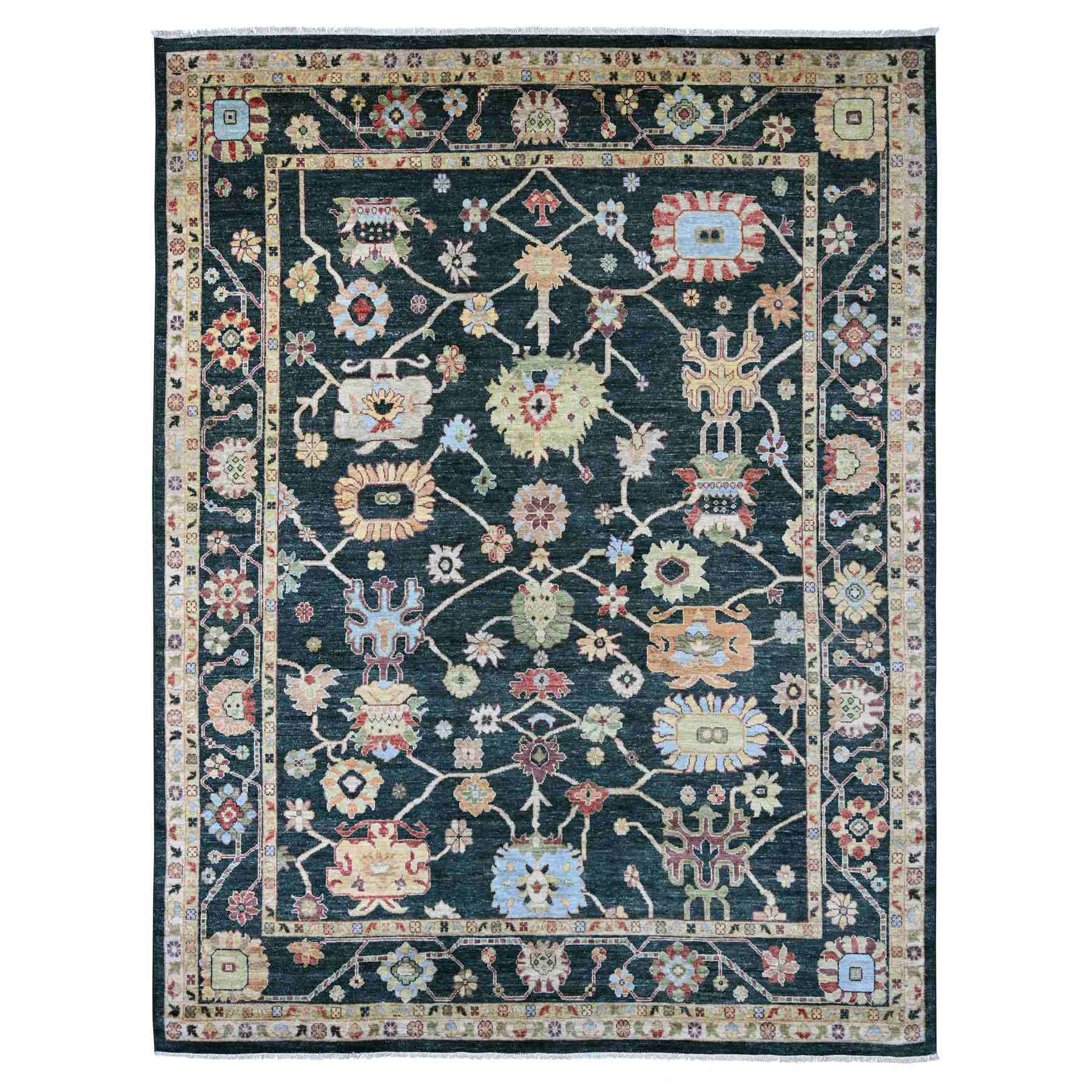 Oushak-And-Peshawar-Hand-Knotted-Rug-113510