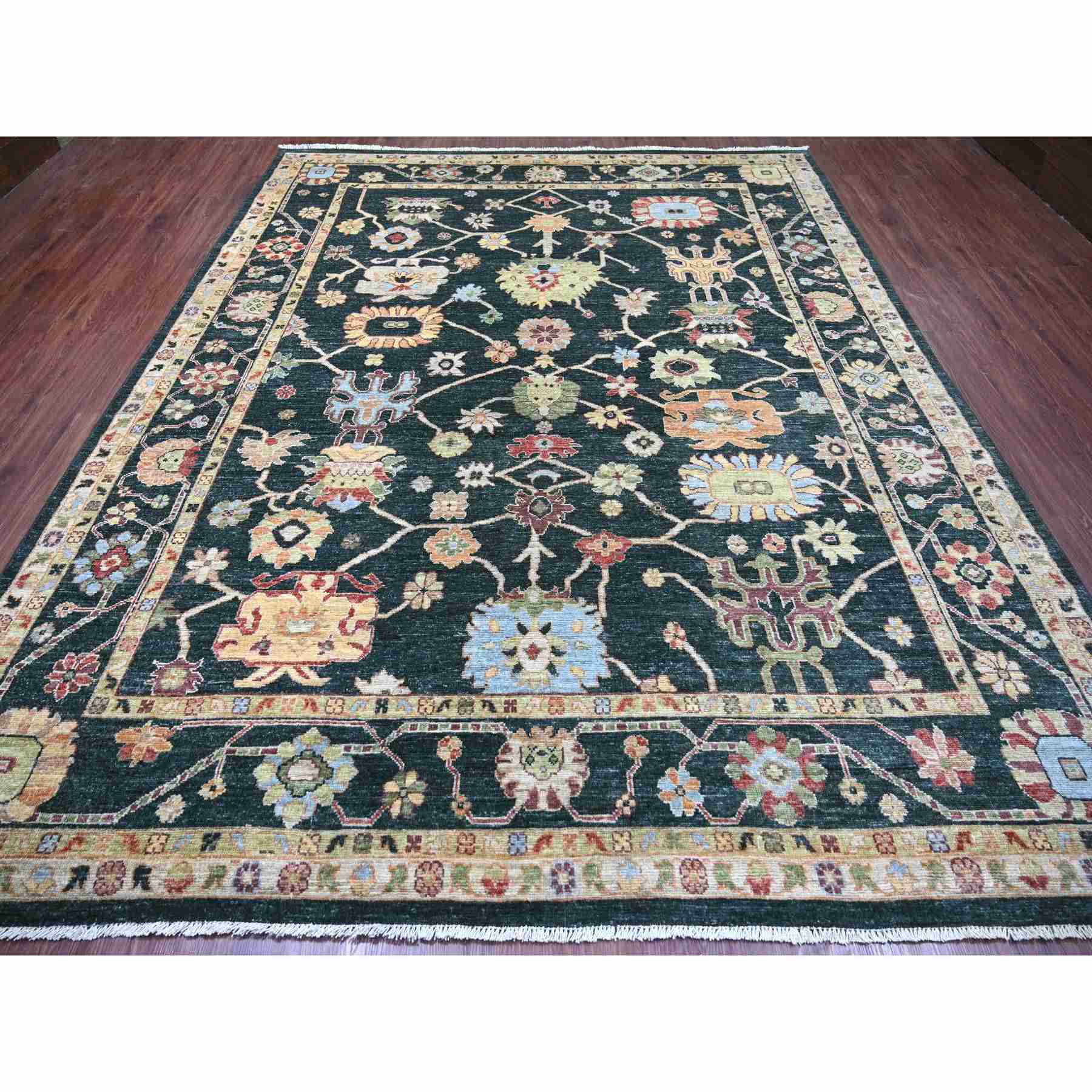 Oushak-And-Peshawar-Hand-Knotted-Rug-113510