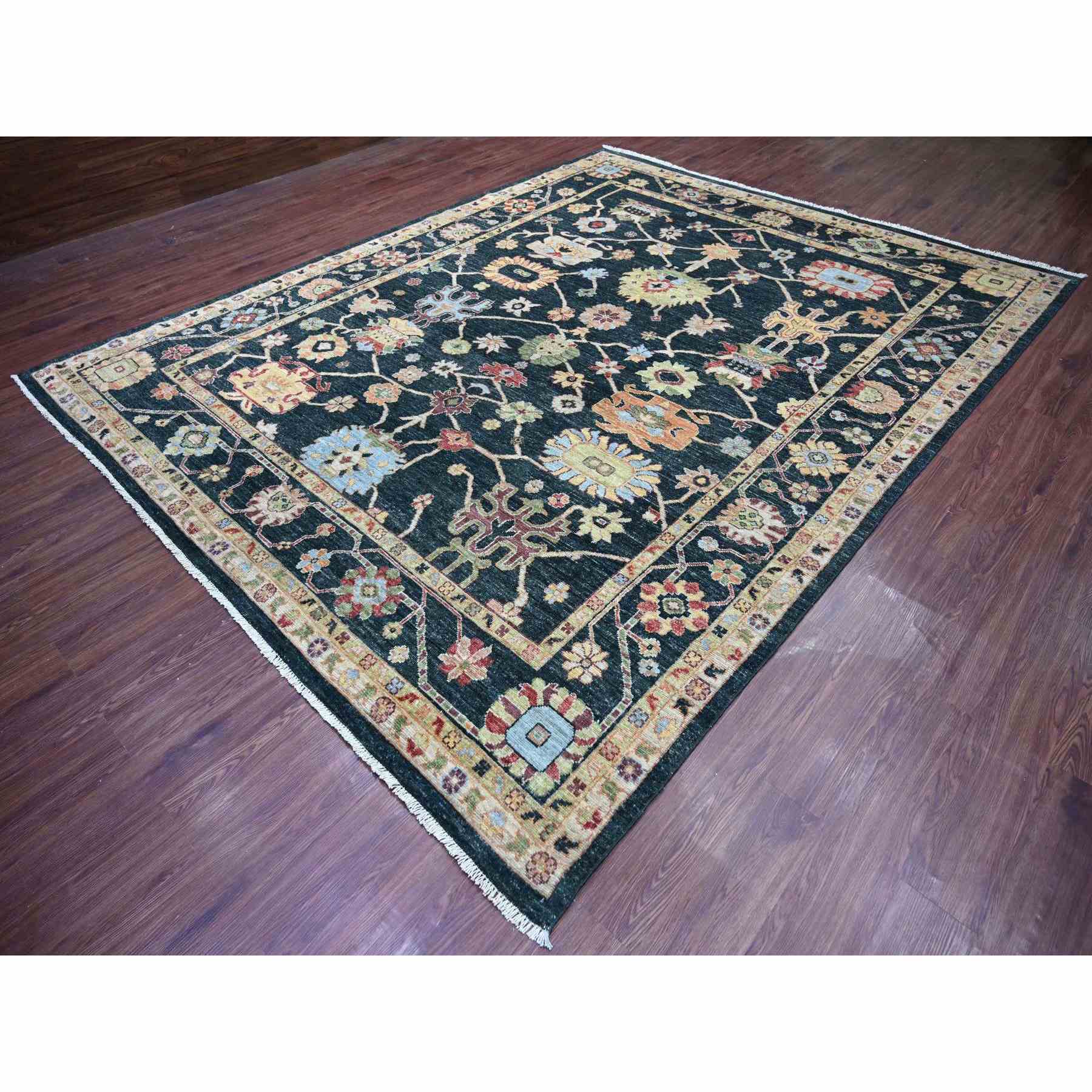 Oushak-And-Peshawar-Hand-Knotted-Rug-113510
