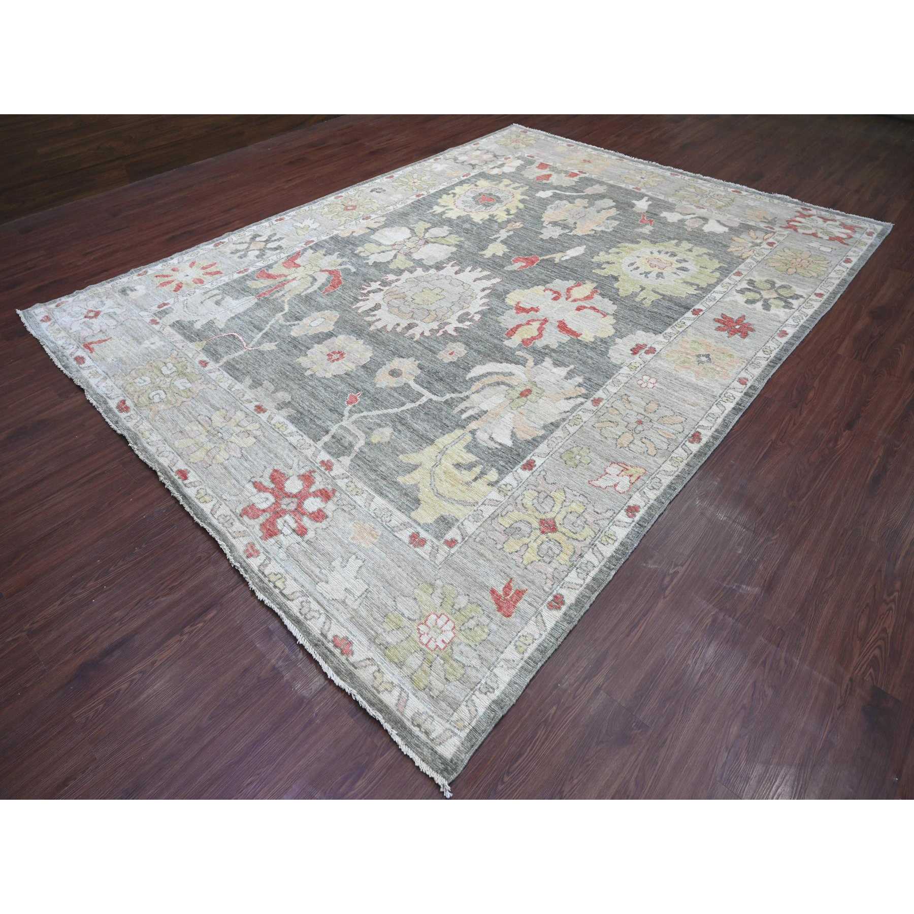 Oushak-And-Peshawar-Hand-Knotted-Rug-113520