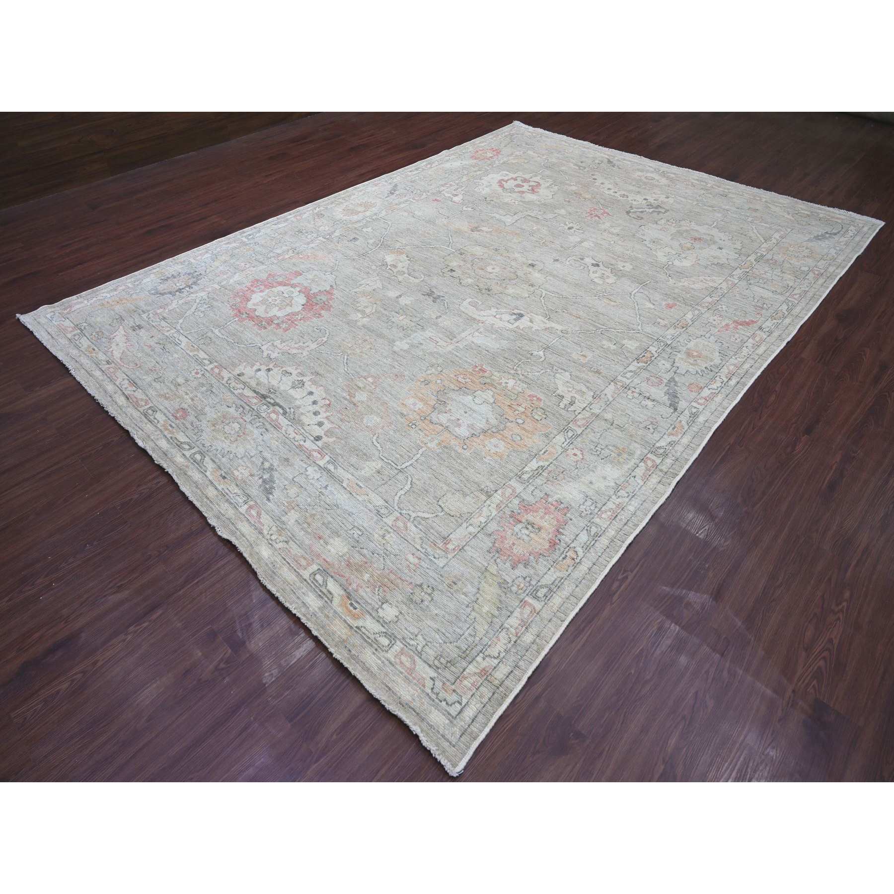 Oushak-And-Peshawar-Hand-Knotted-Rug-113525