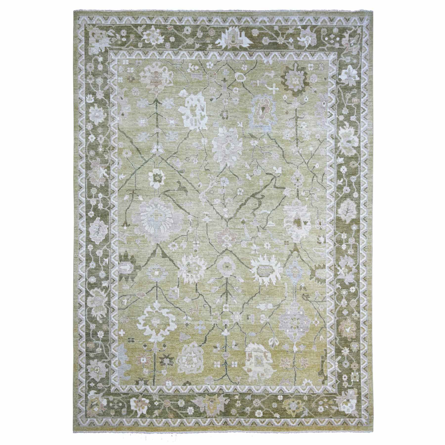 Oushak-And-Peshawar-Hand-Knotted-Rug-113535