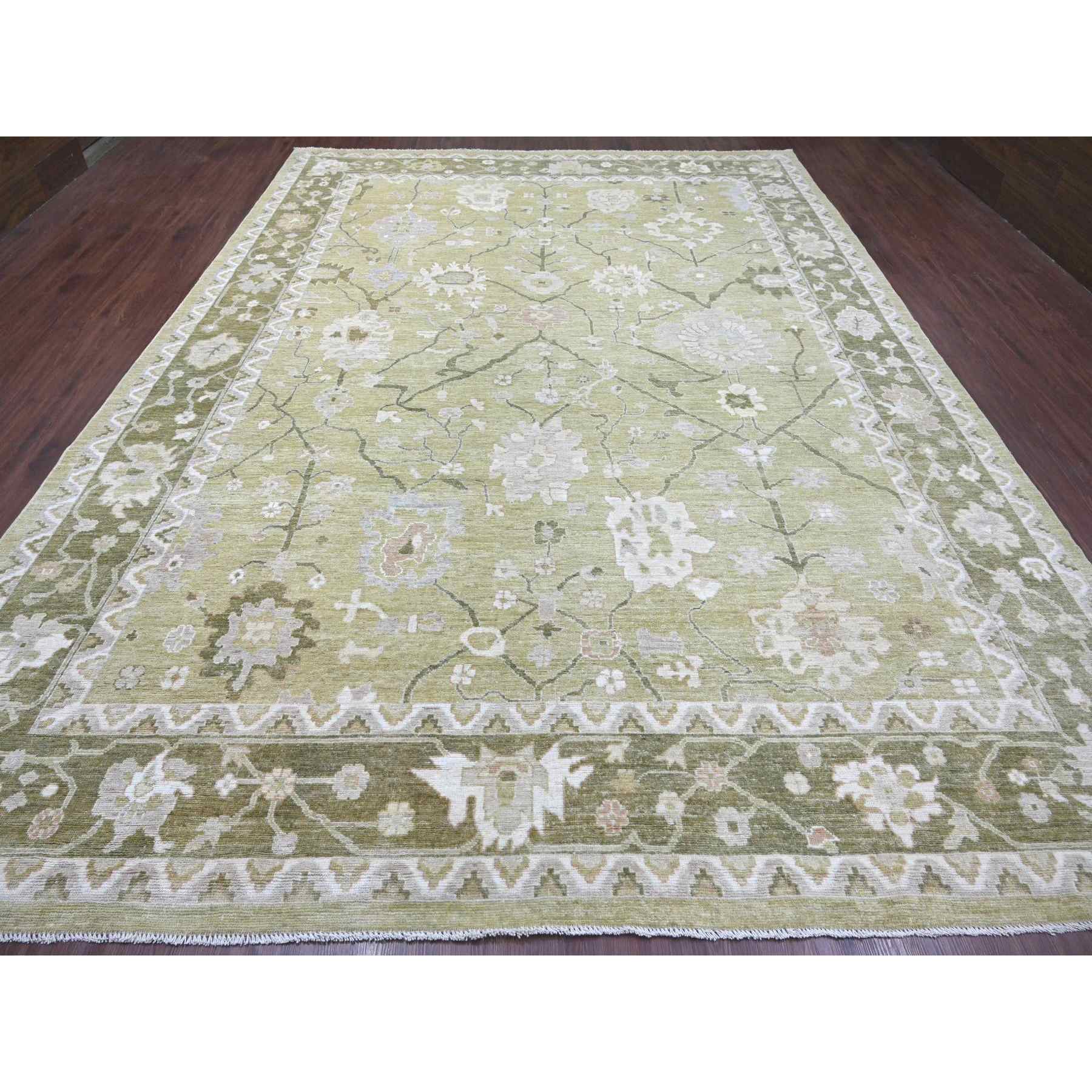Oushak-And-Peshawar-Hand-Knotted-Rug-113535