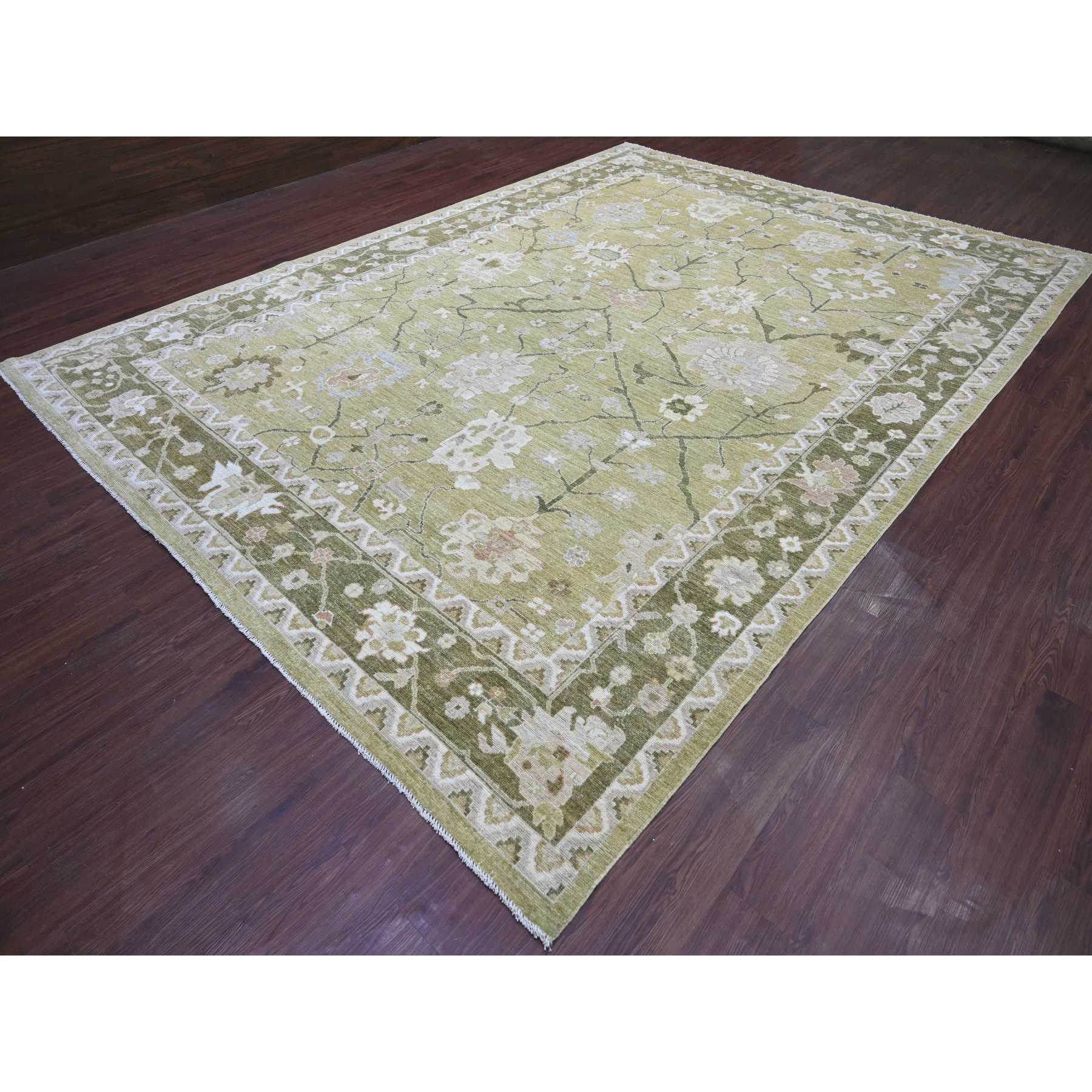 Oushak-And-Peshawar-Hand-Knotted-Rug-113535