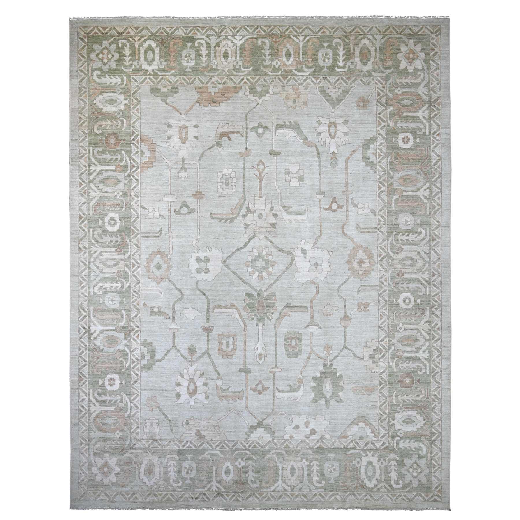Oushak-And-Peshawar-Hand-Knotted-Rug-113595