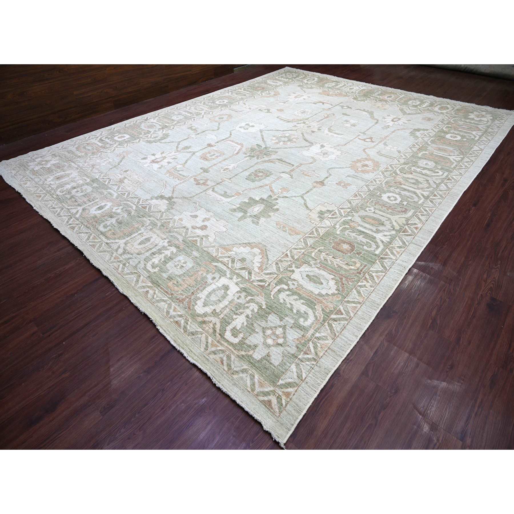 Oushak-And-Peshawar-Hand-Knotted-Rug-113595