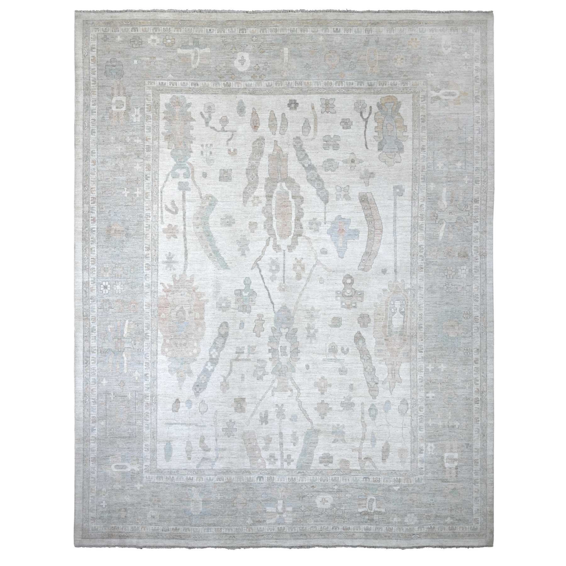Oushak-And-Peshawar-Hand-Knotted-Rug-113600