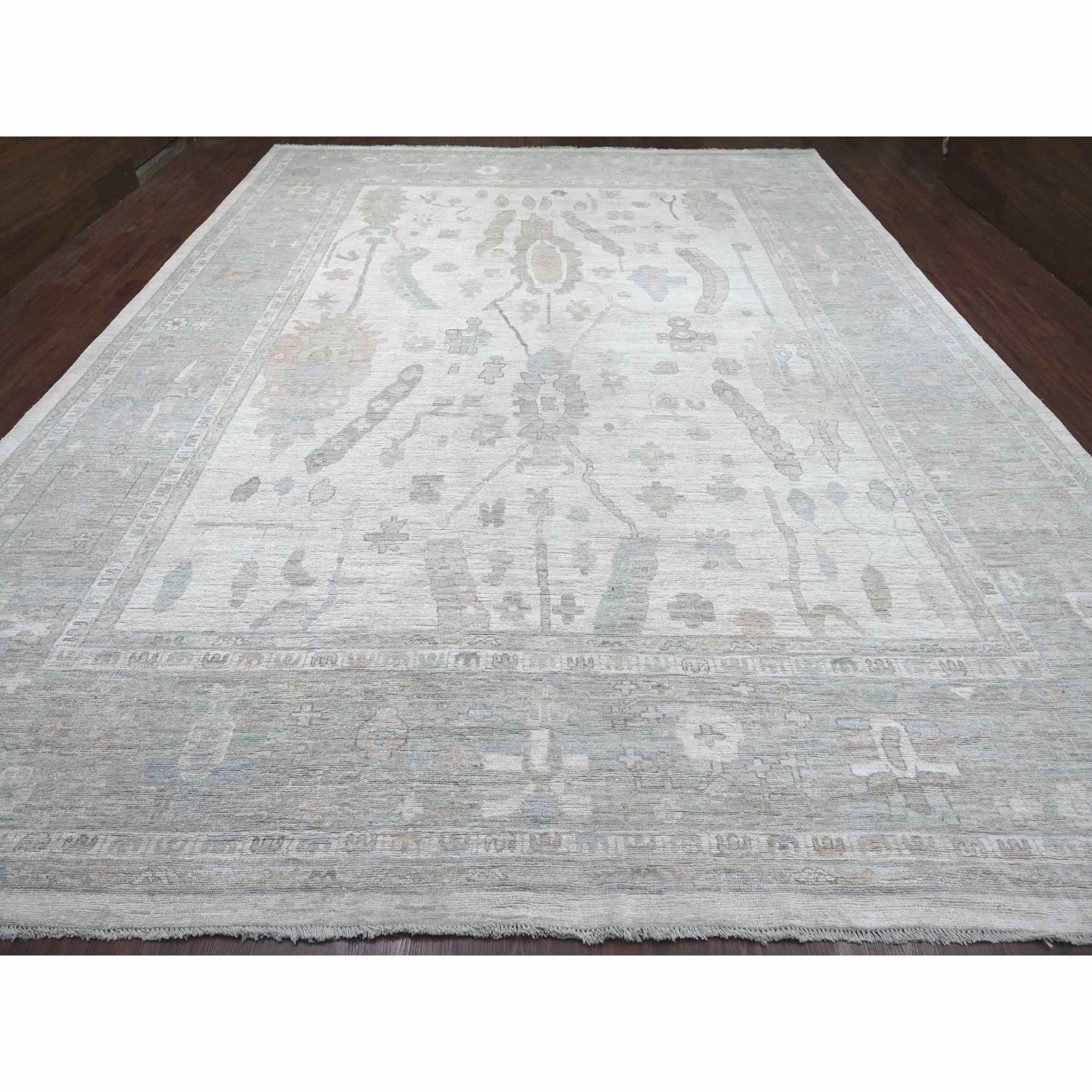 Oushak-And-Peshawar-Hand-Knotted-Rug-113600