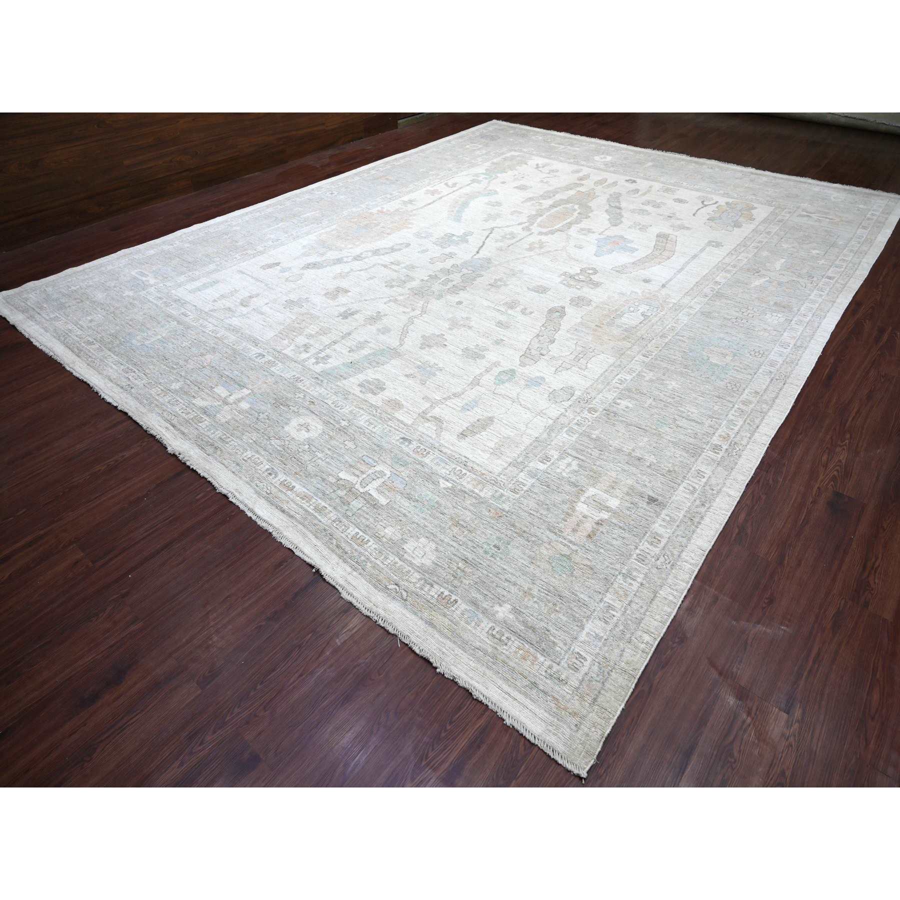 Oushak-And-Peshawar-Hand-Knotted-Rug-113600