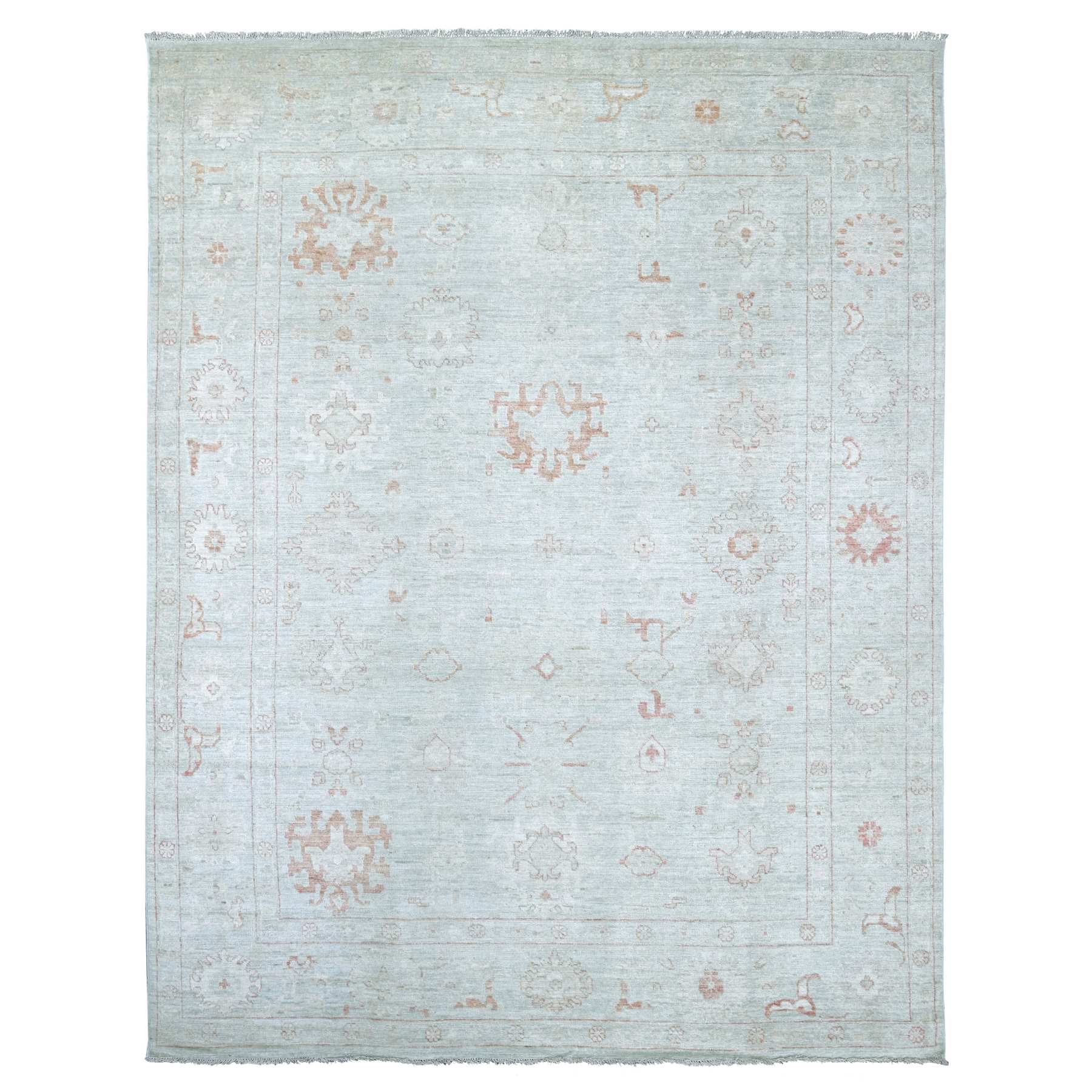 Oushak-And-Peshawar-Hand-Knotted-Rug-113610