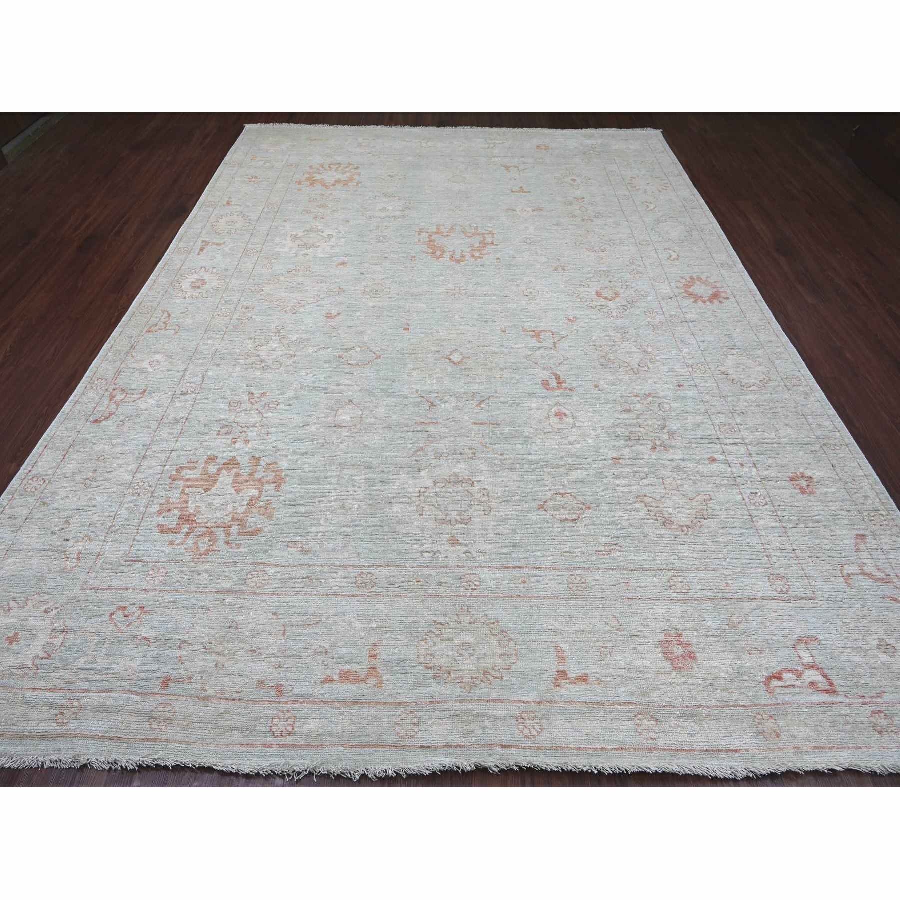 Oushak-And-Peshawar-Hand-Knotted-Rug-113610