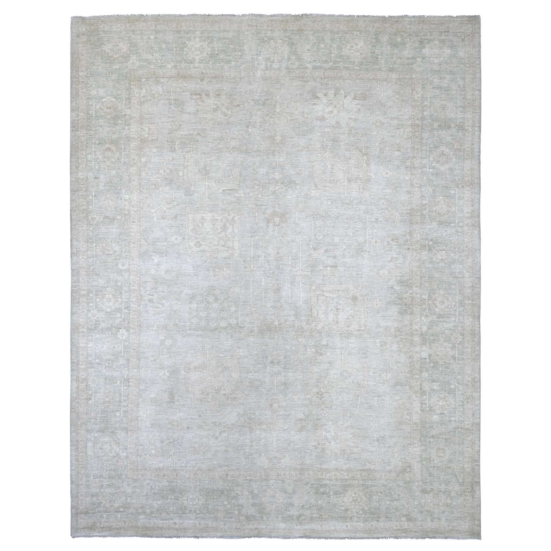 Oushak-And-Peshawar-Hand-Knotted-Rug-113660