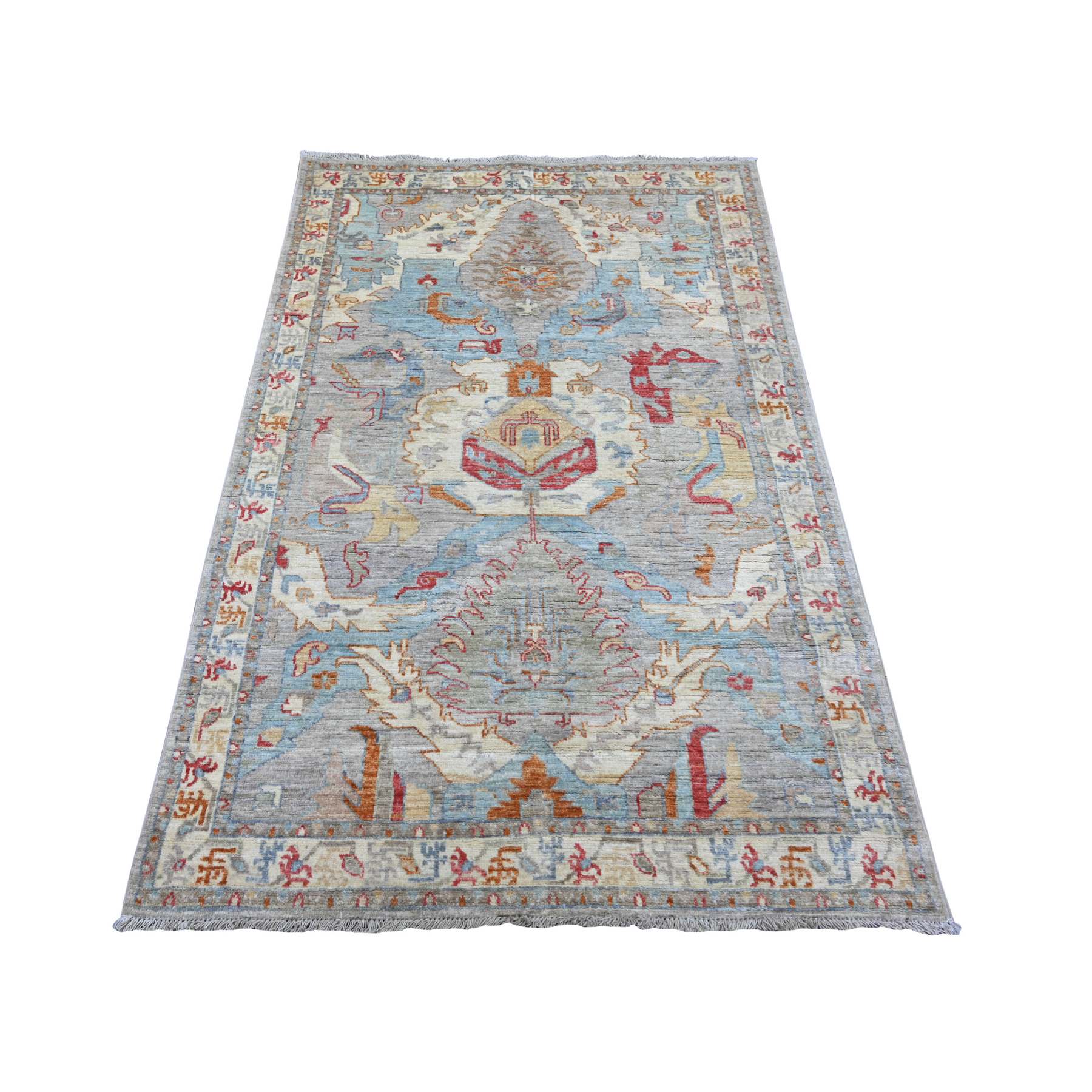 Oushak-And-Peshawar-Hand-Knotted-Rug-113665