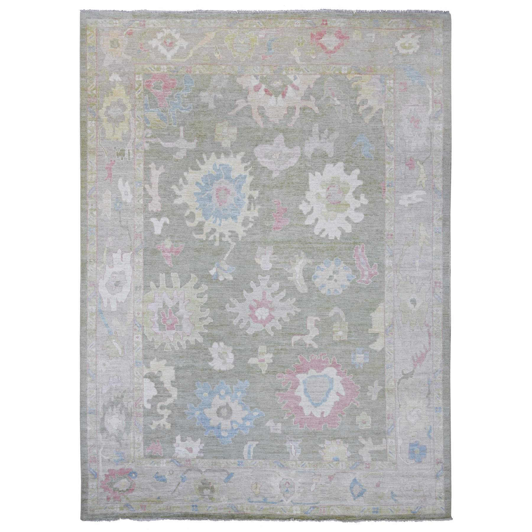 Oushak-And-Peshawar-Hand-Knotted-Rug-113680