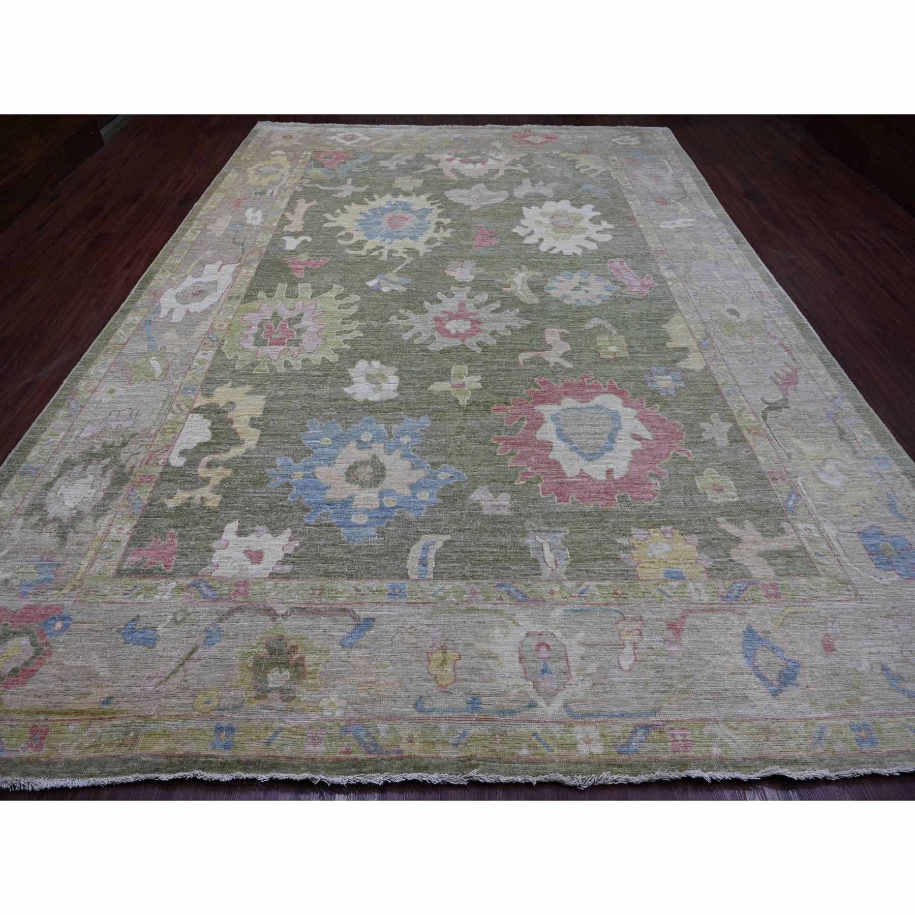 Oushak-And-Peshawar-Hand-Knotted-Rug-113680