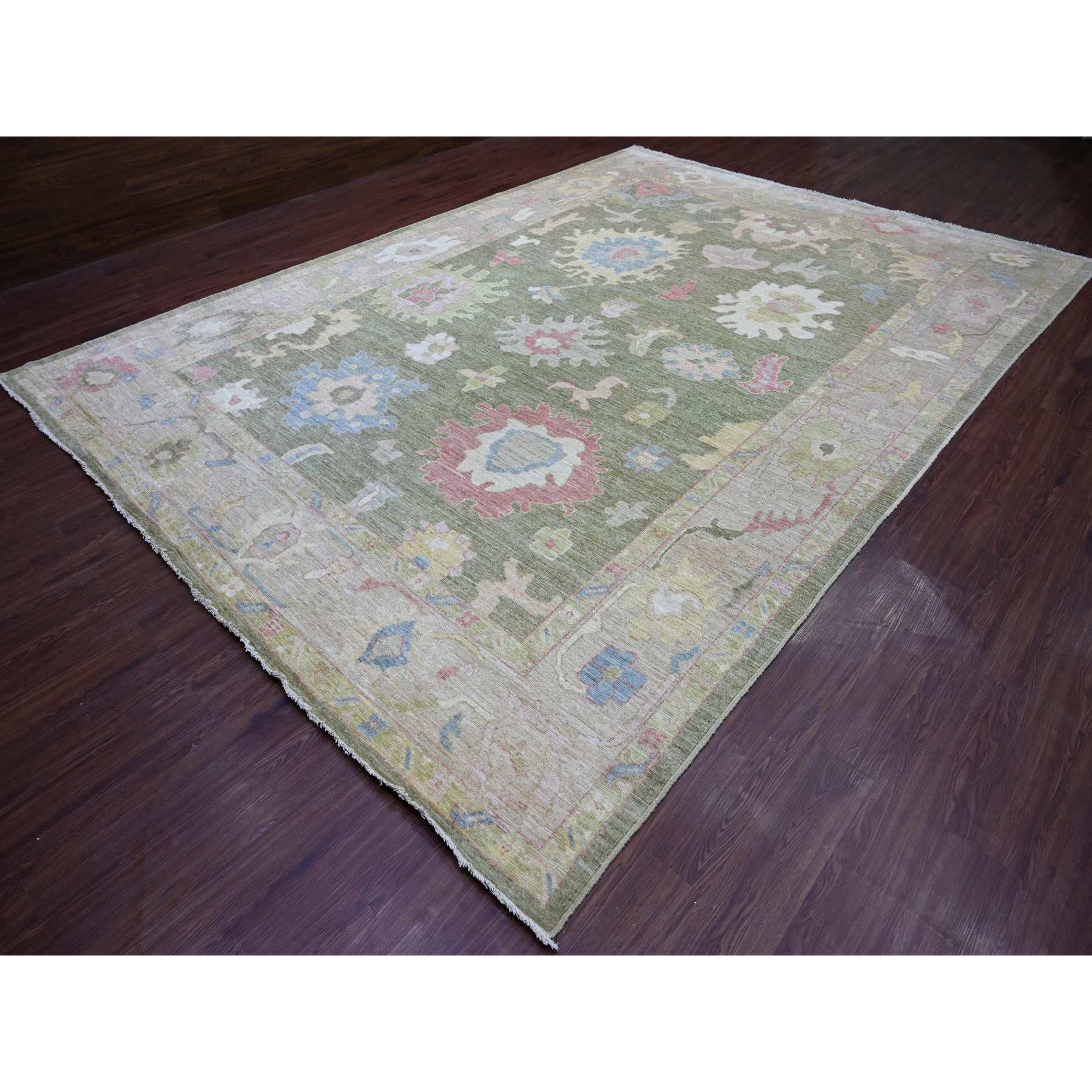Oushak-And-Peshawar-Hand-Knotted-Rug-113680