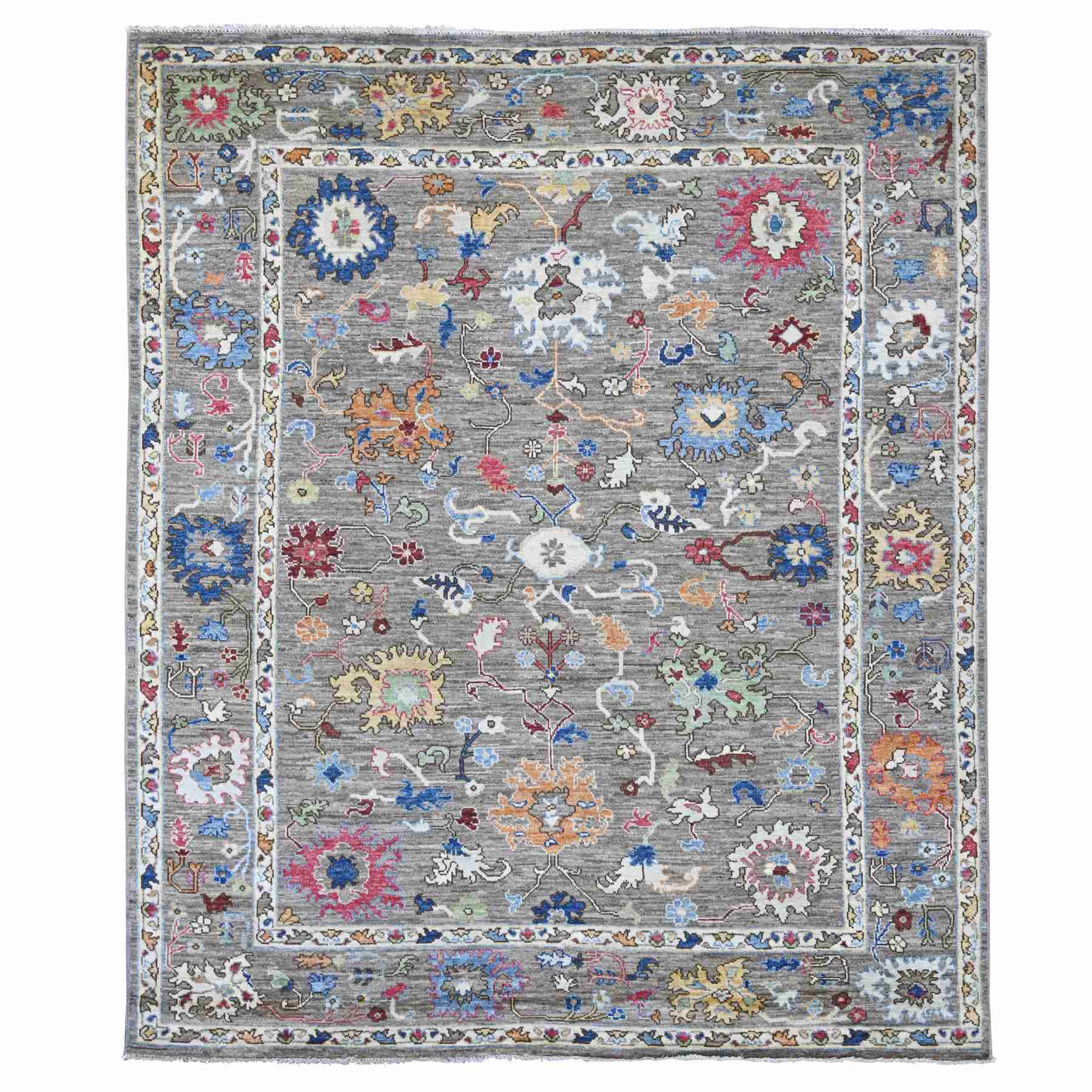 Oushak-And-Peshawar-Hand-Knotted-Rug-113740