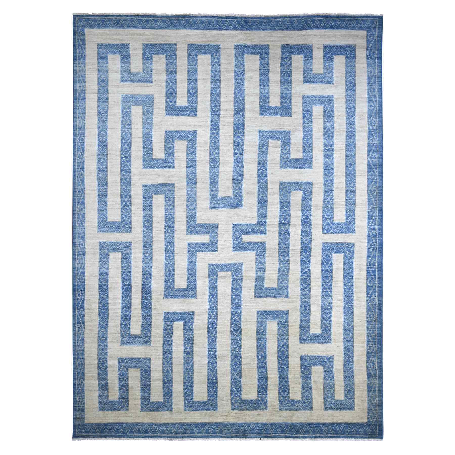 Oushak-And-Peshawar-Hand-Knotted-Rug-114050