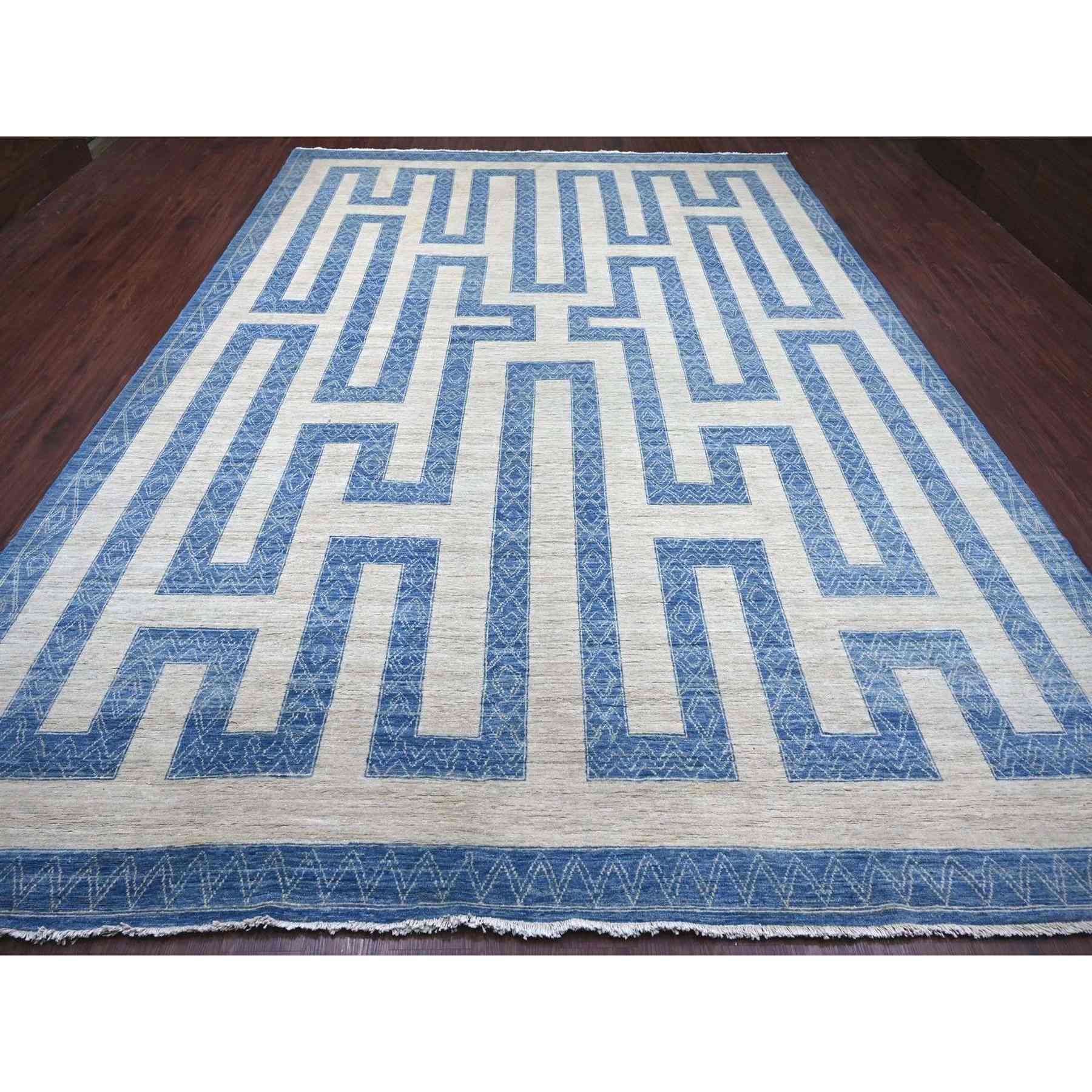 Oushak-And-Peshawar-Hand-Knotted-Rug-114050