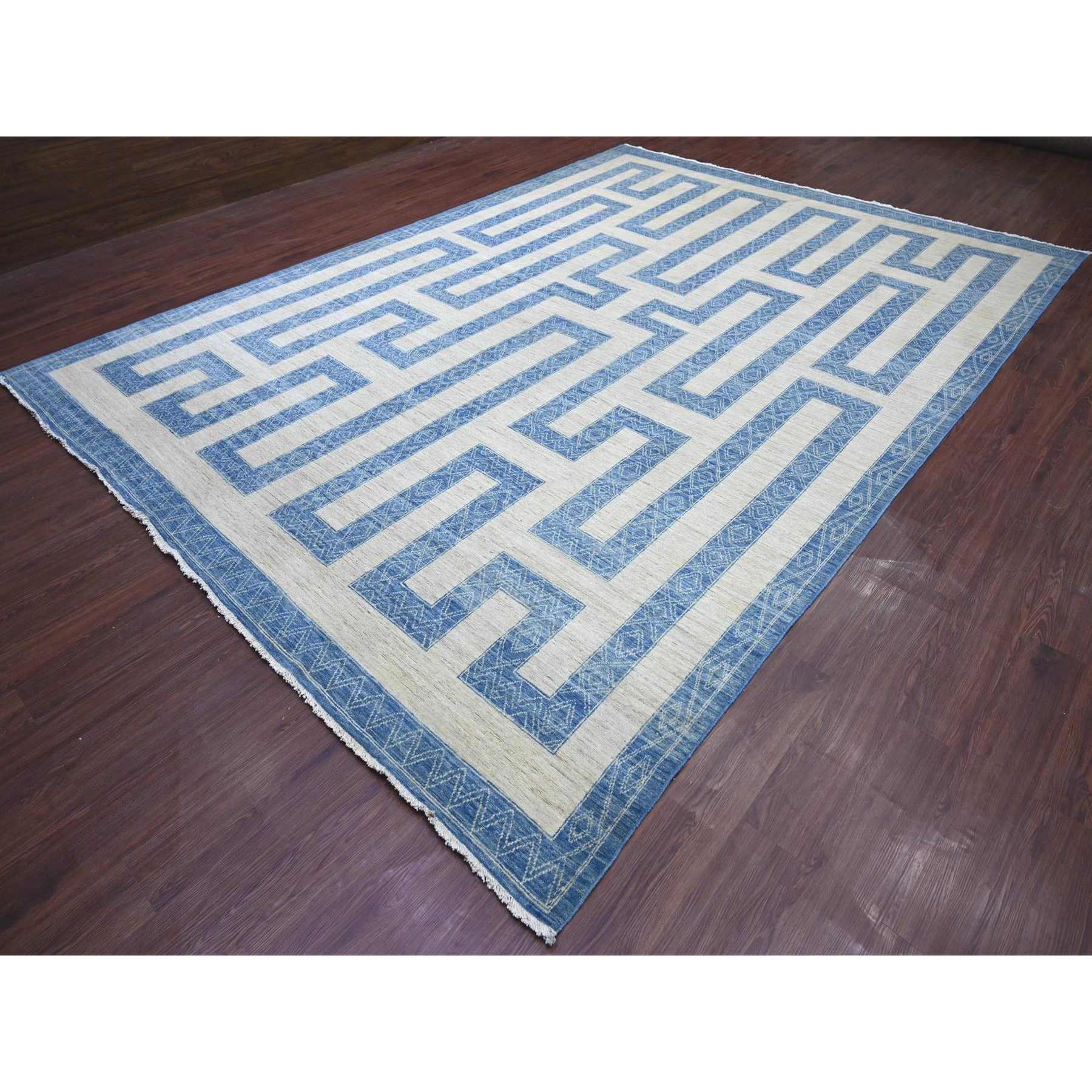 Oushak-And-Peshawar-Hand-Knotted-Rug-114050