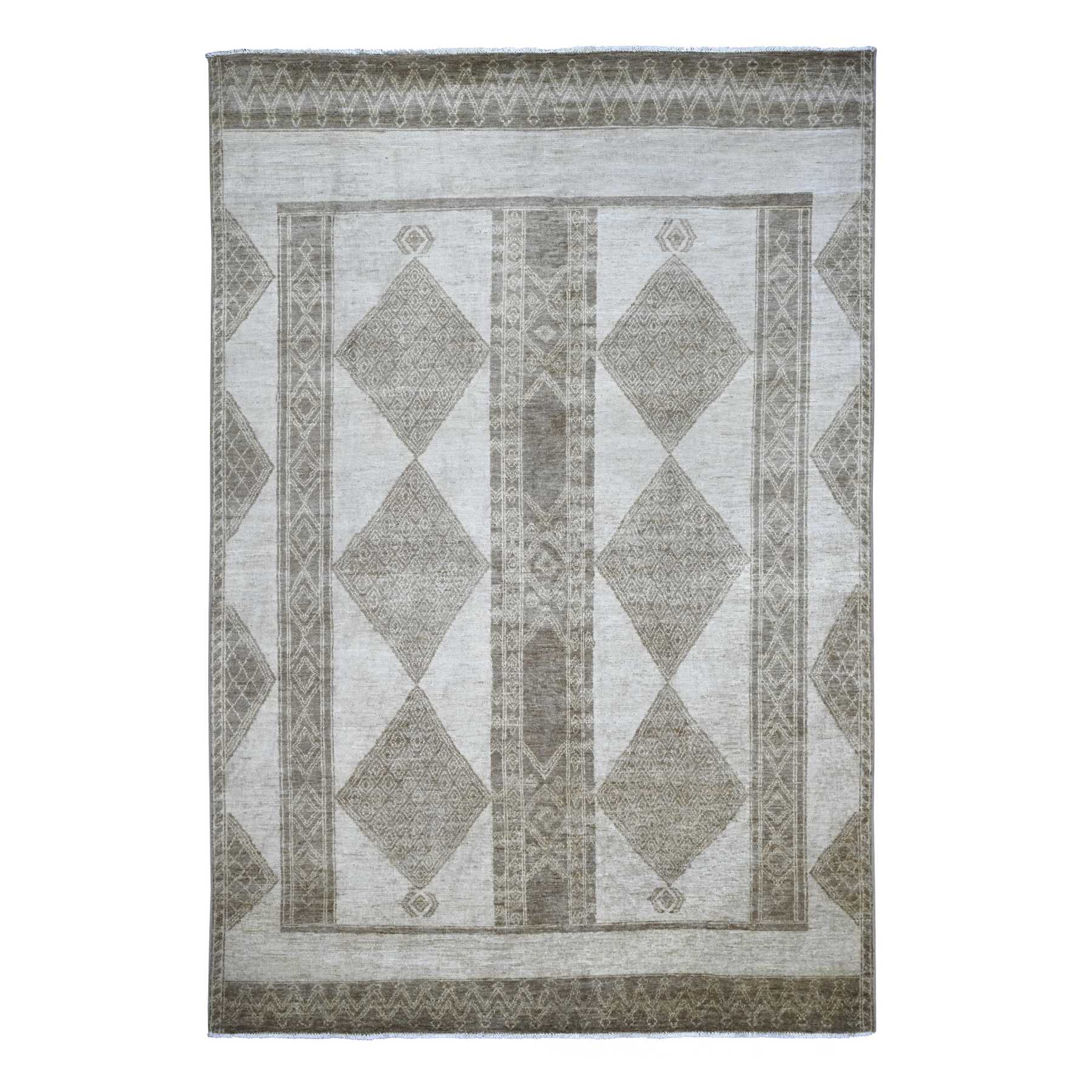 Oushak-And-Peshawar-Hand-Knotted-Rug-114070