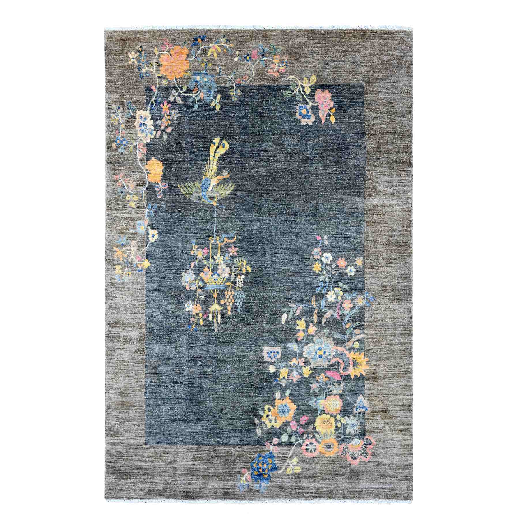 Oushak-And-Peshawar-Hand-Knotted-Rug-114235
