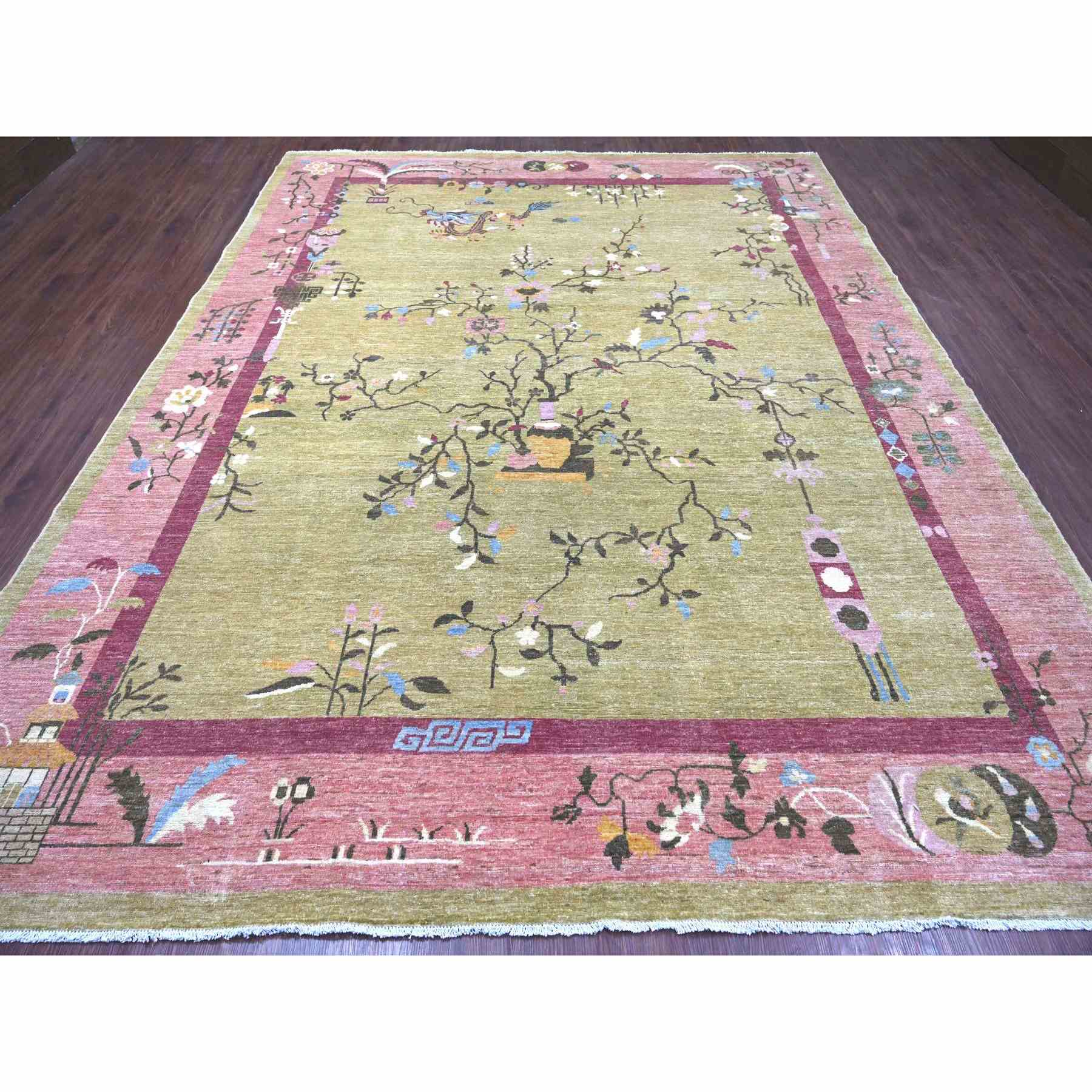 Oushak-And-Peshawar-Hand-Knotted-Rug-114240