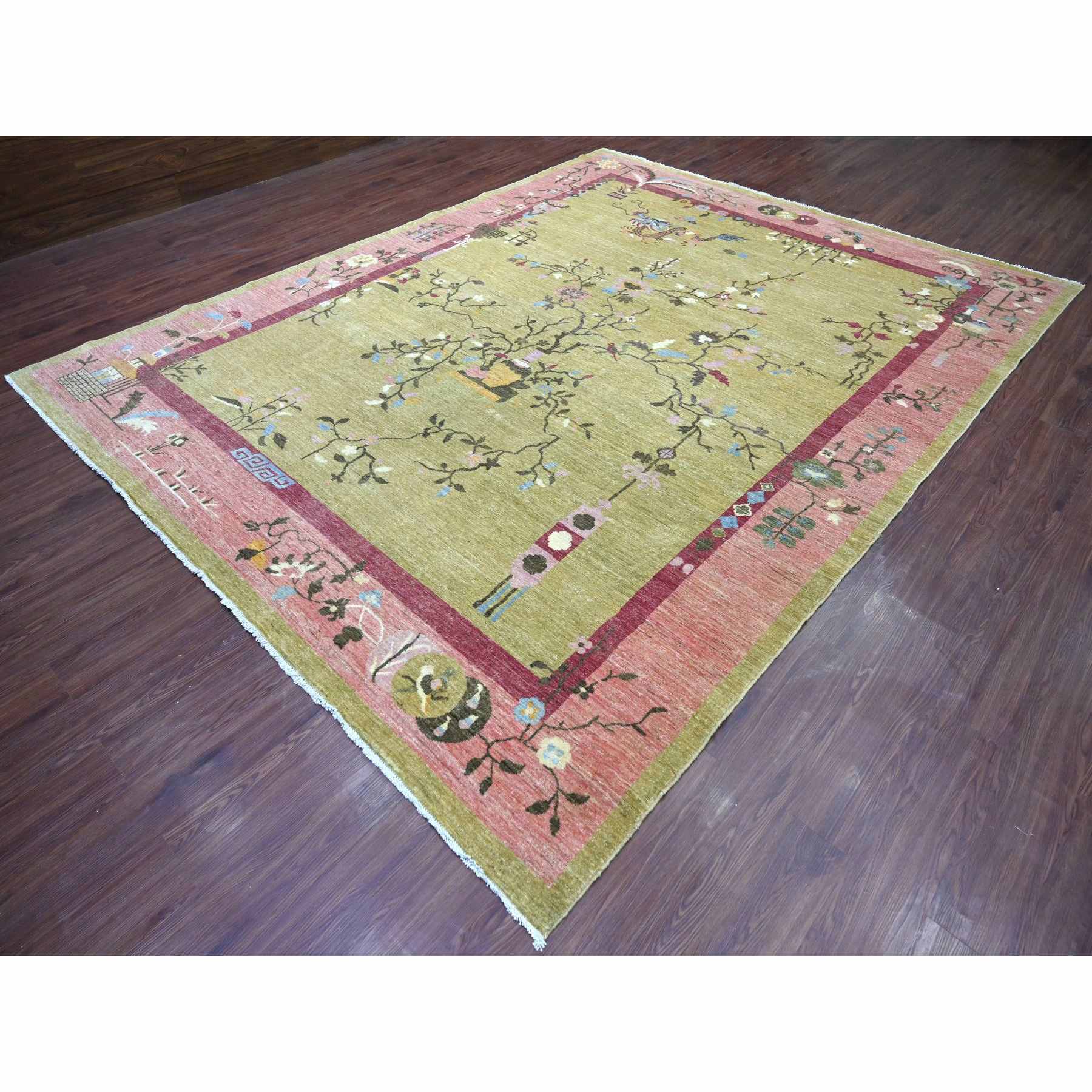 Oushak-And-Peshawar-Hand-Knotted-Rug-114240