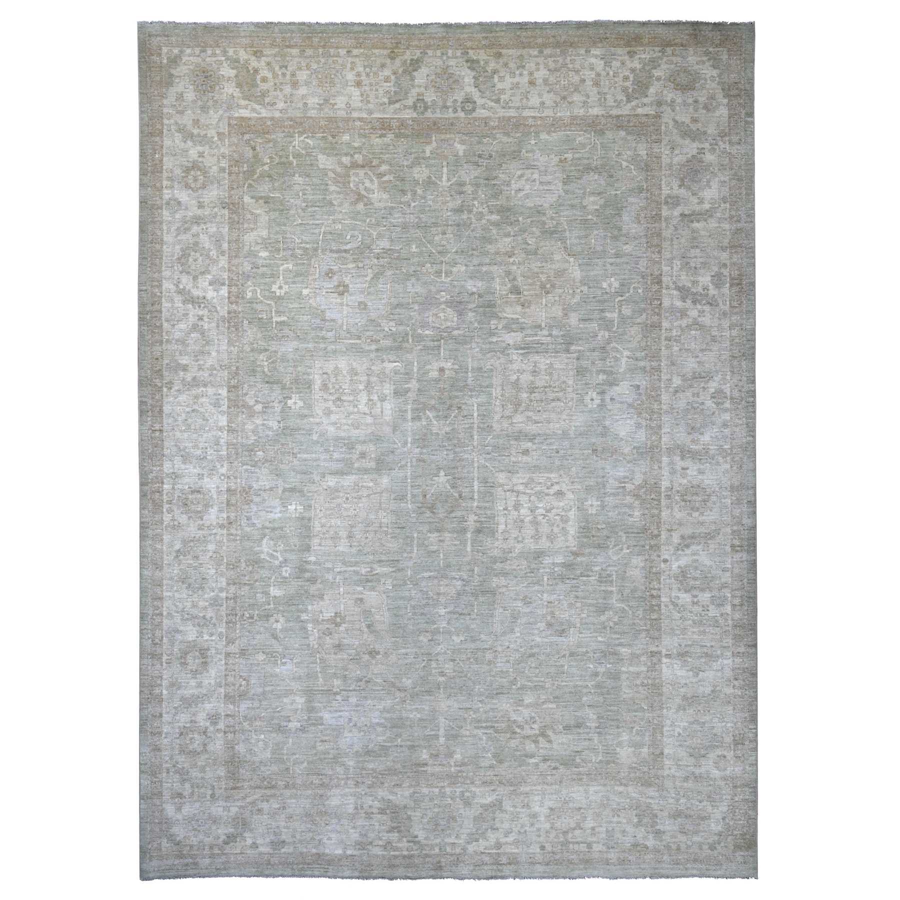 Oushak-And-Peshawar-Hand-Knotted-Rug-114290