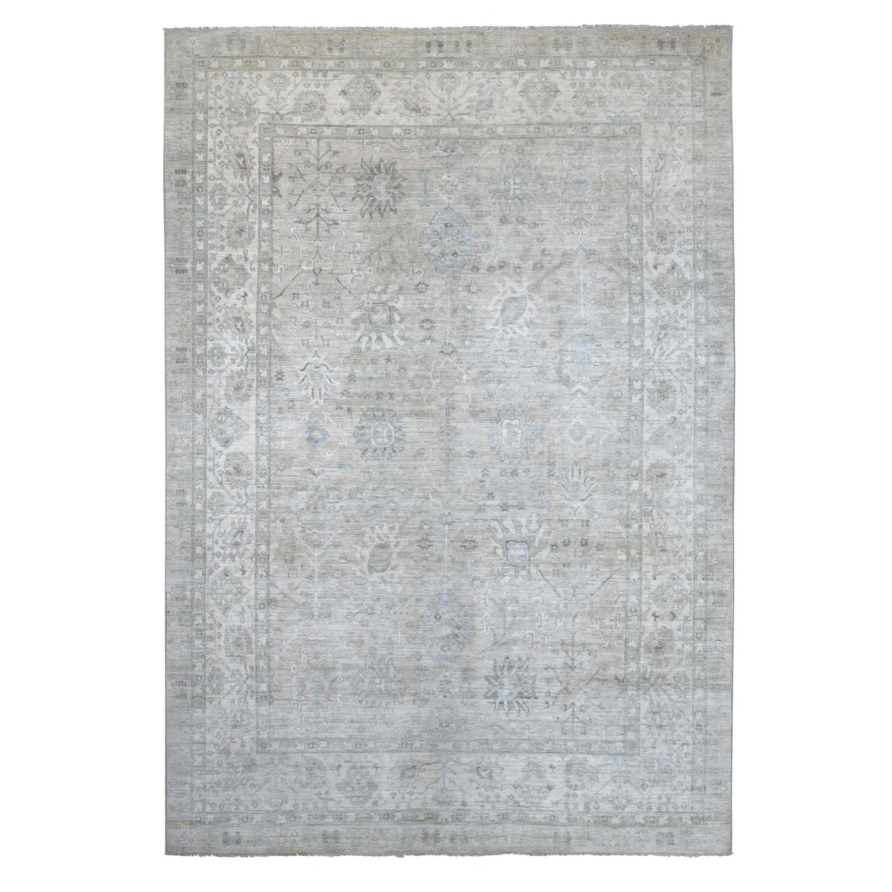 Oushak-And-Peshawar-Hand-Knotted-Rug-114295