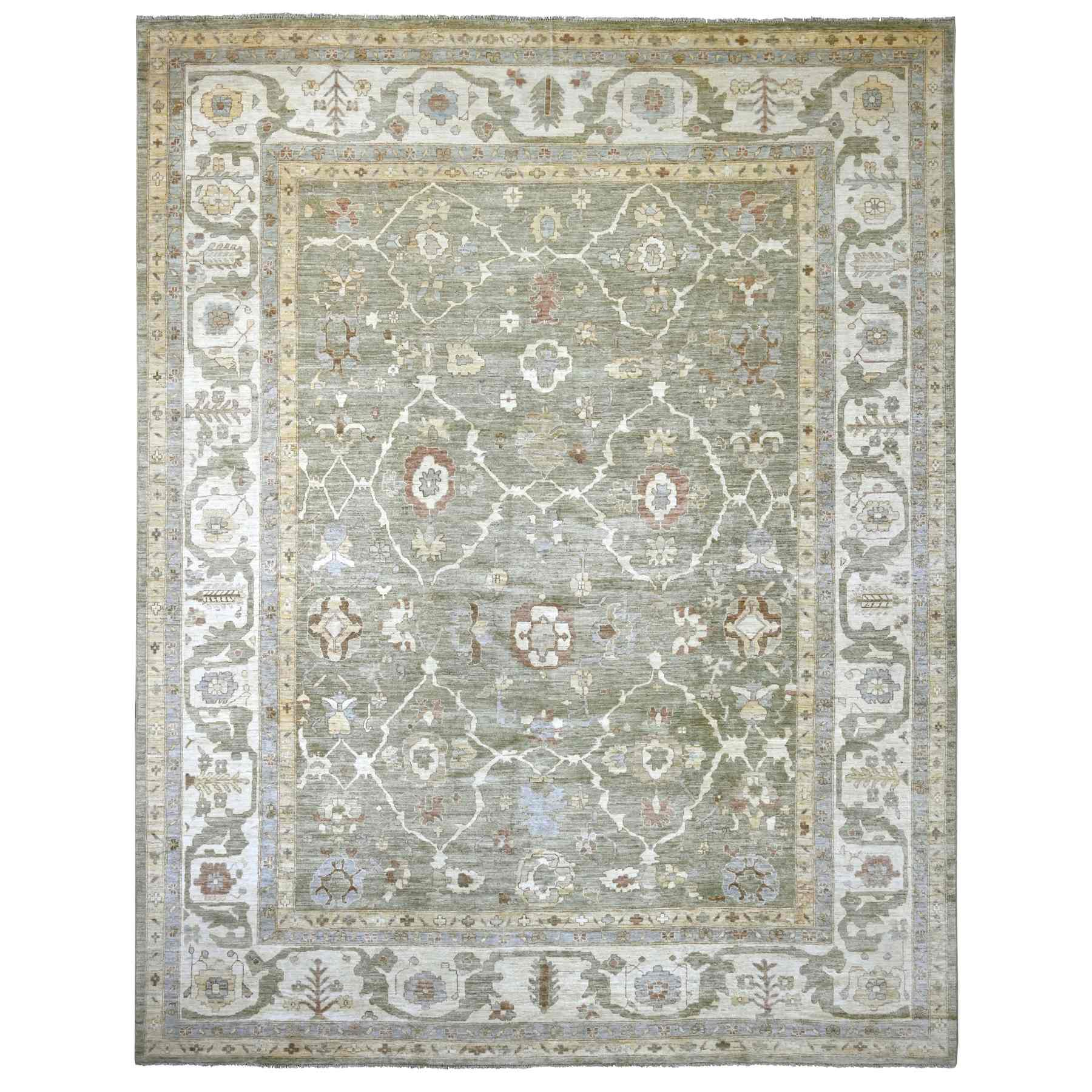Oushak-And-Peshawar-Hand-Knotted-Rug-114305