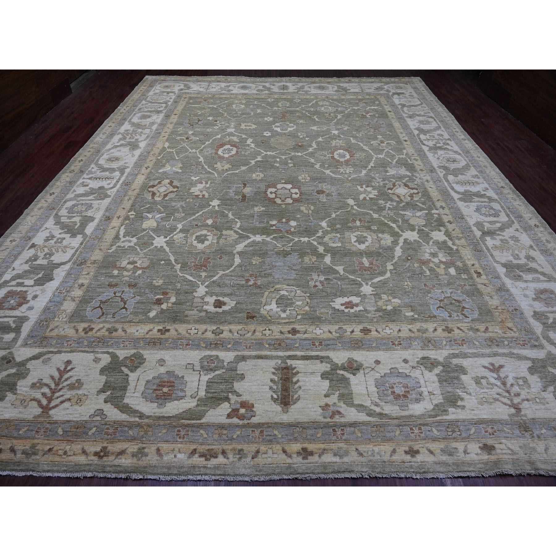 Oushak-And-Peshawar-Hand-Knotted-Rug-114305