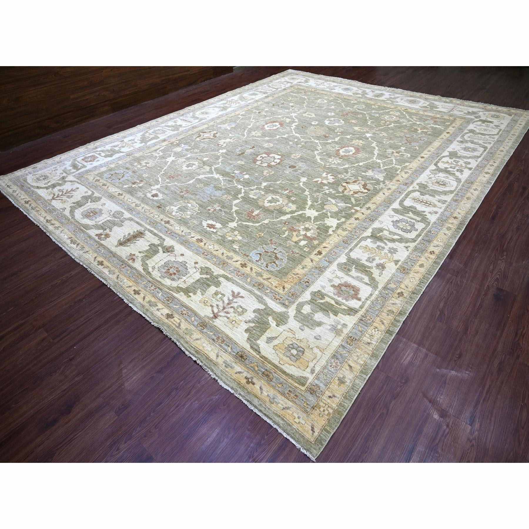 Oushak-And-Peshawar-Hand-Knotted-Rug-114305