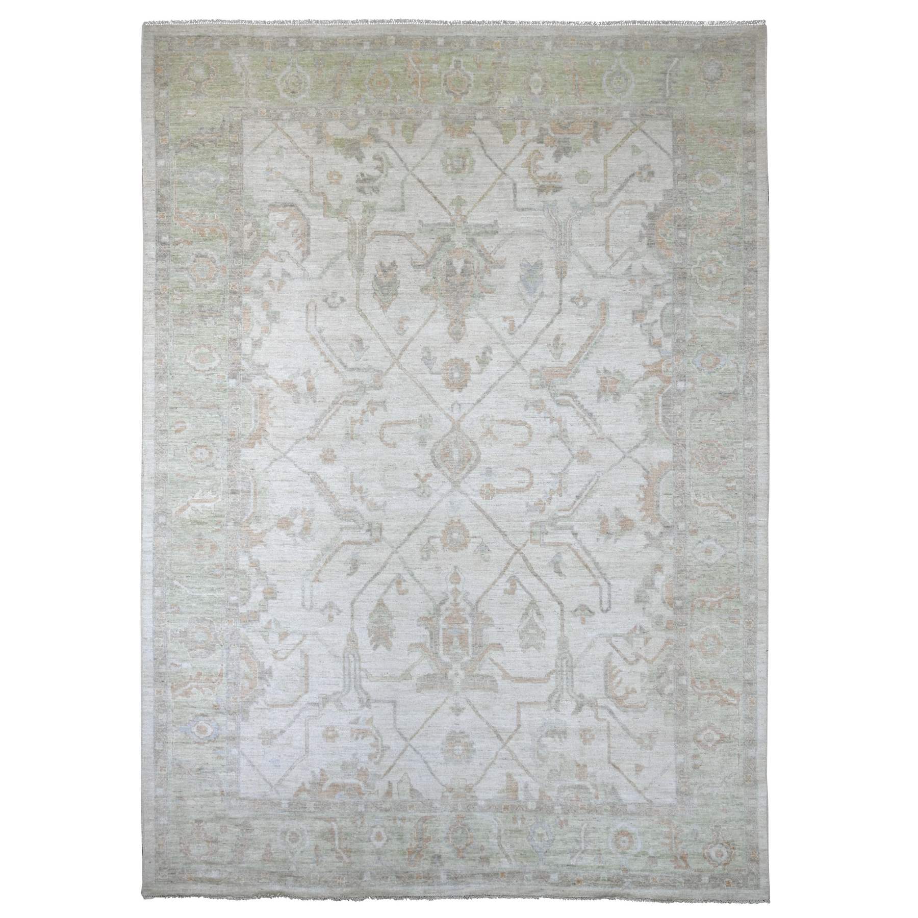 Oushak-And-Peshawar-Hand-Knotted-Rug-114420