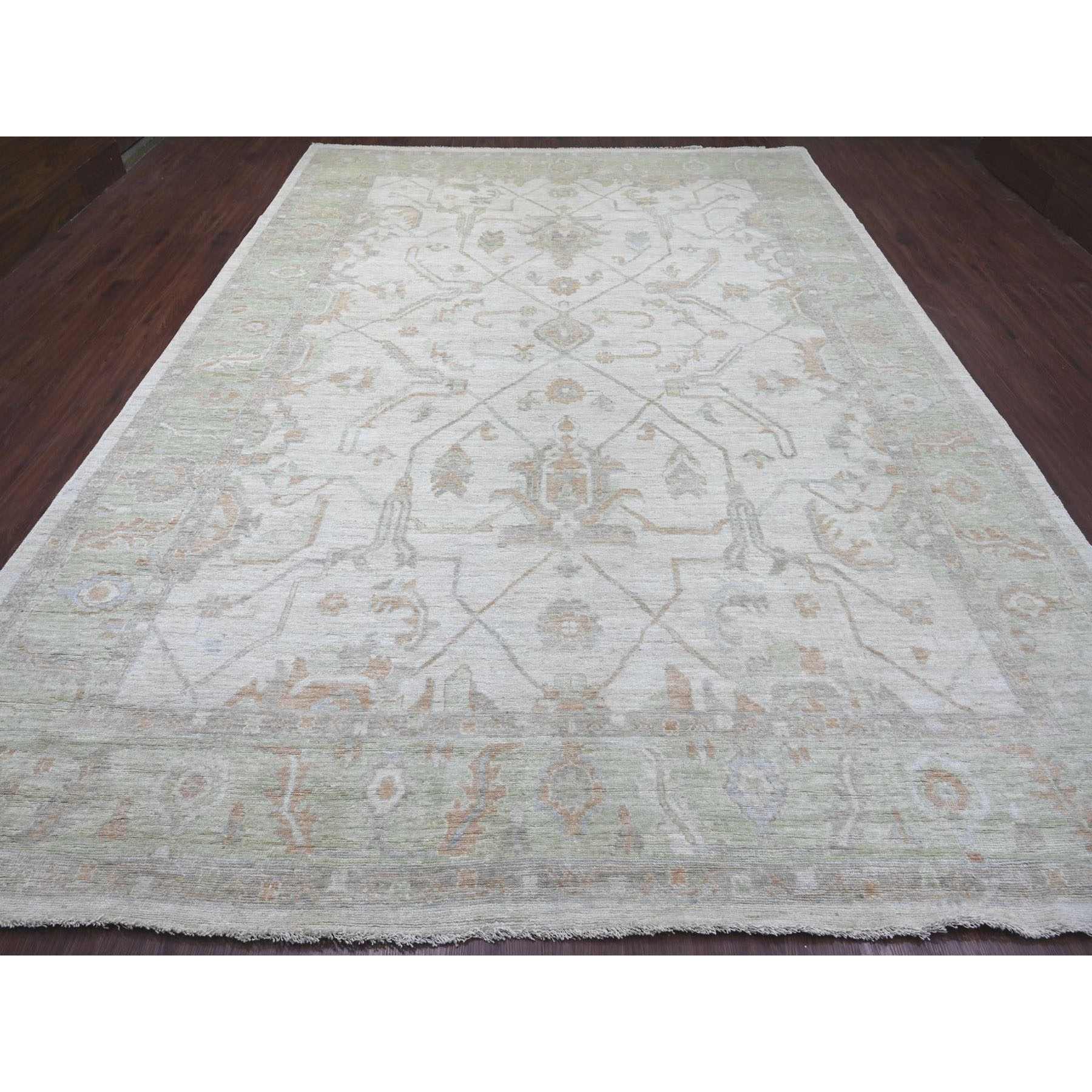 Oushak-And-Peshawar-Hand-Knotted-Rug-114420