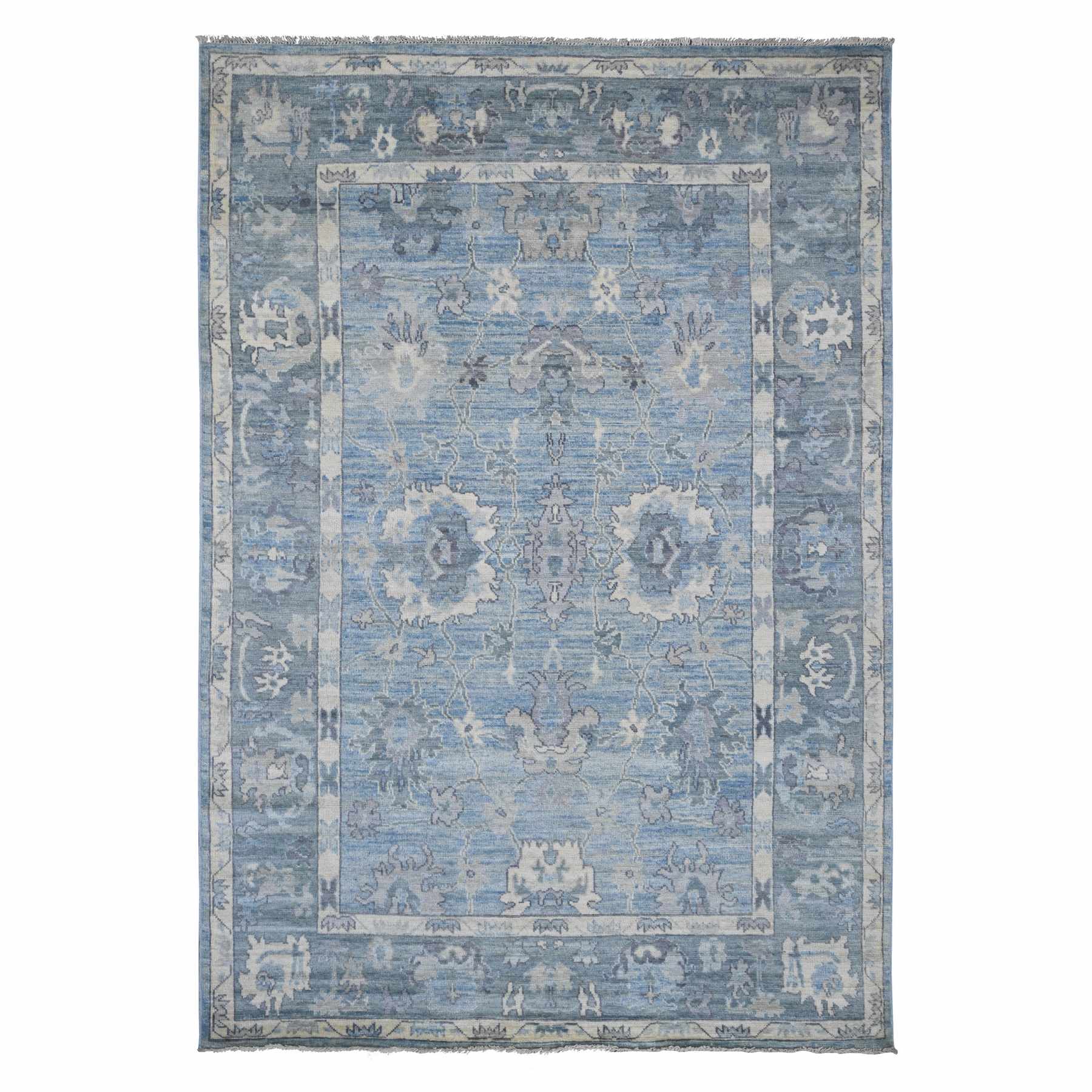 Oushak-And-Peshawar-Hand-Knotted-Rug-114480