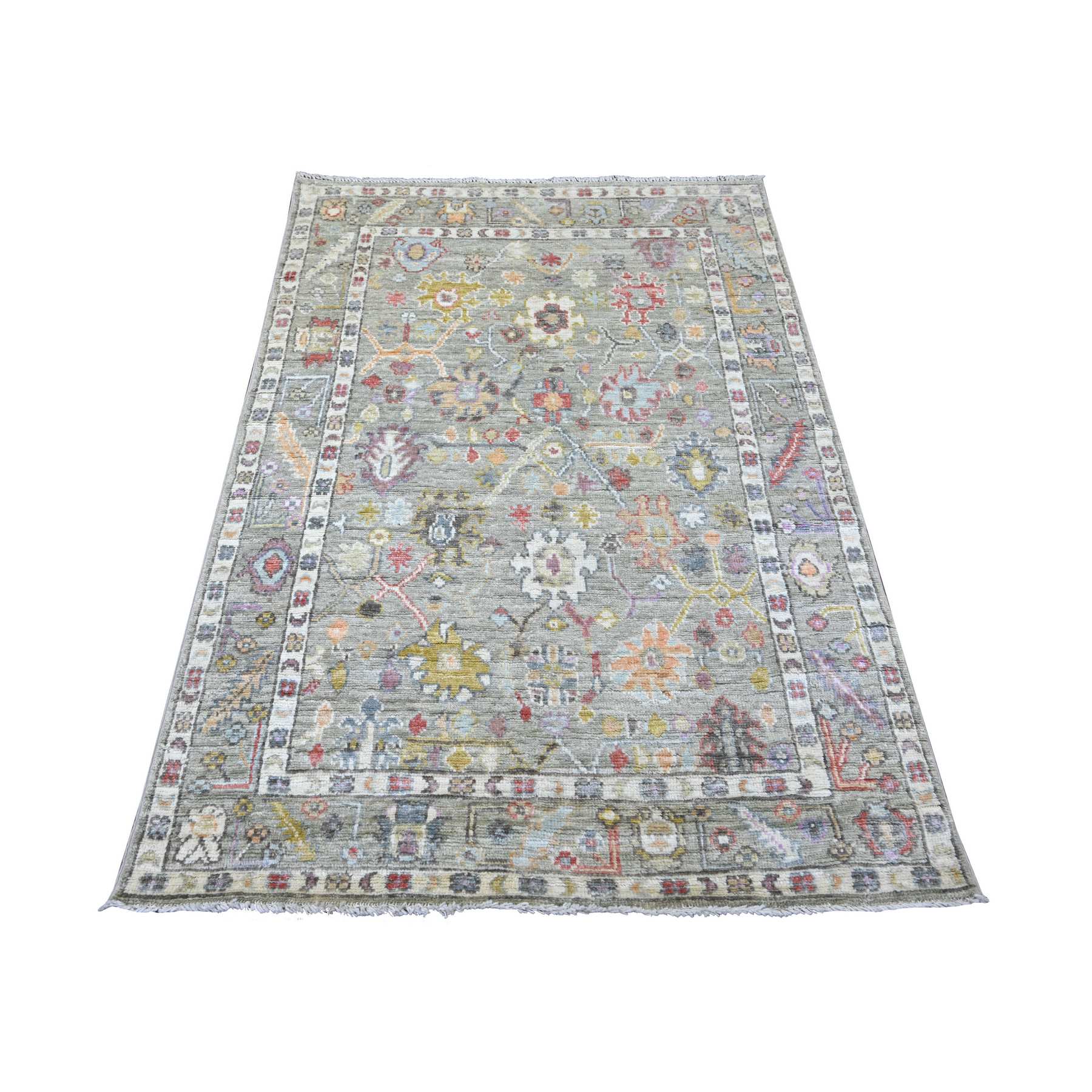 Oushak-And-Peshawar-Hand-Knotted-Rug-114510