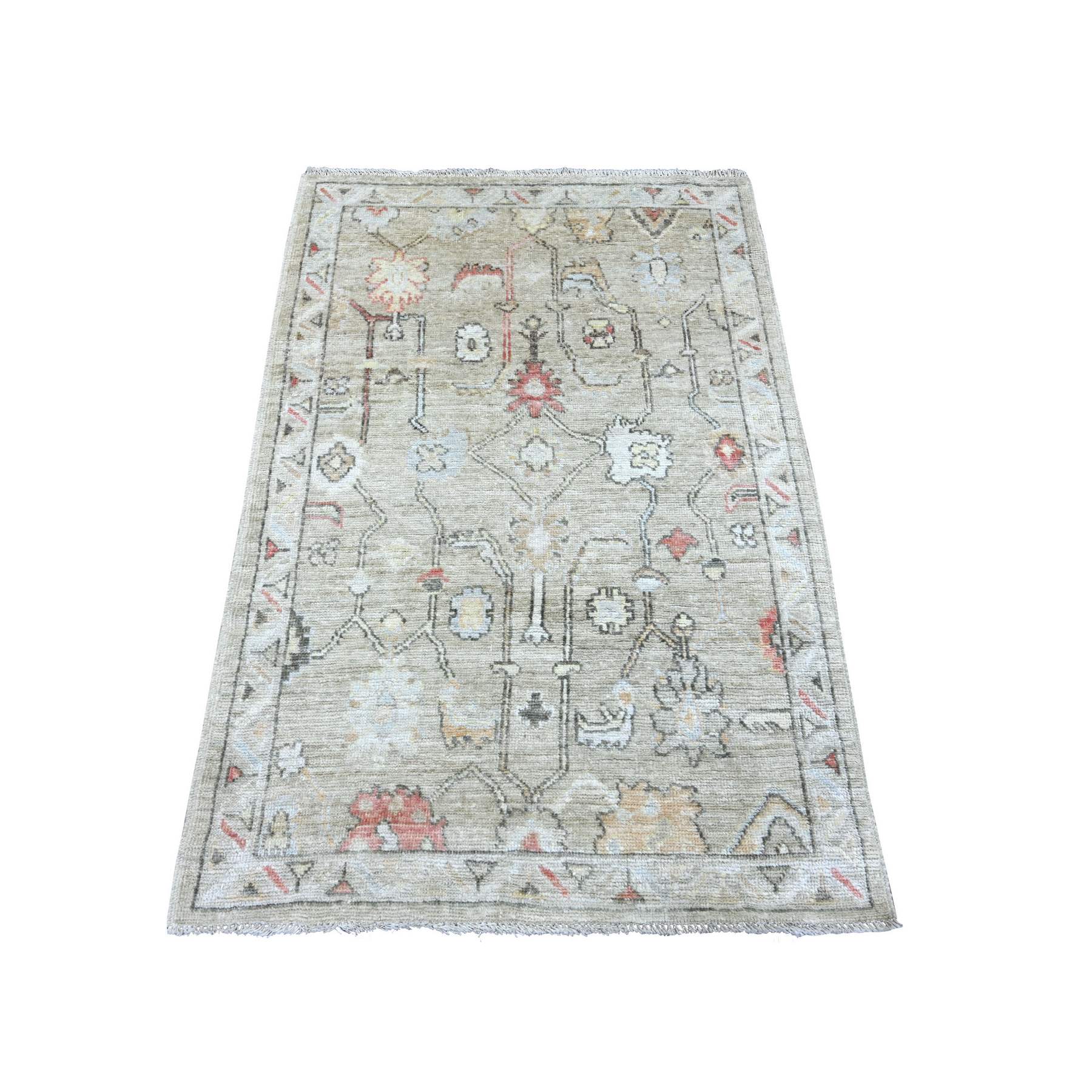 Oushak-And-Peshawar-Hand-Knotted-Rug-114570
