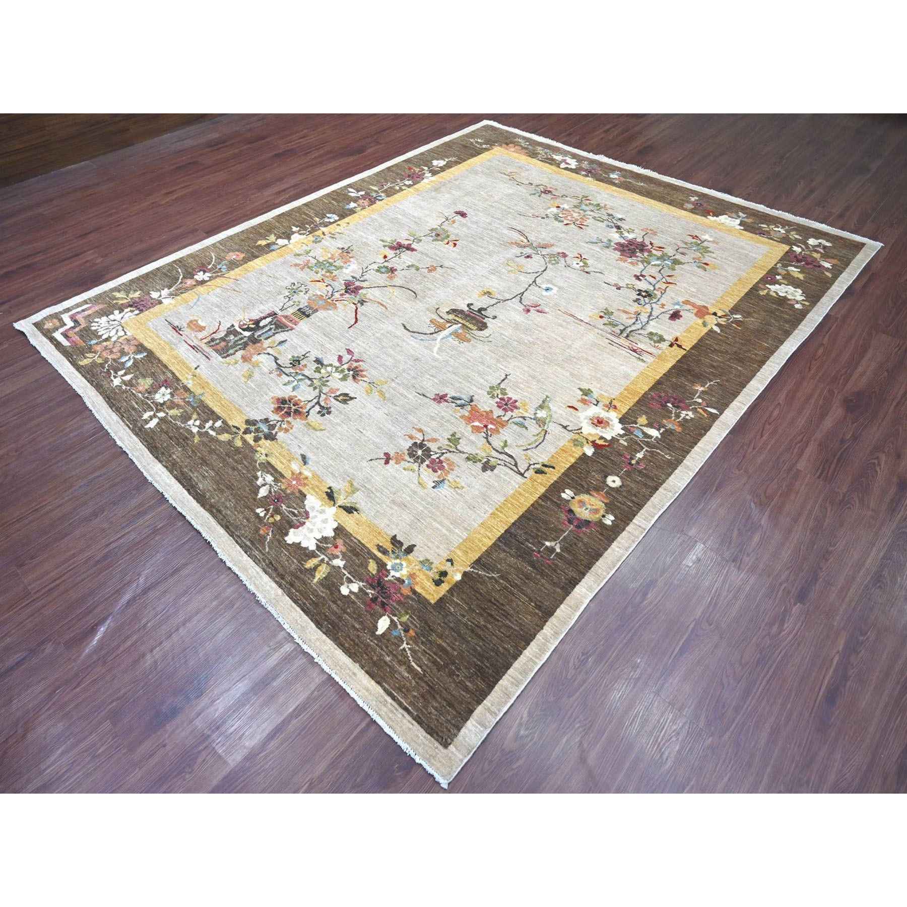 Oushak-And-Peshawar-Hand-Knotted-Rug-114805