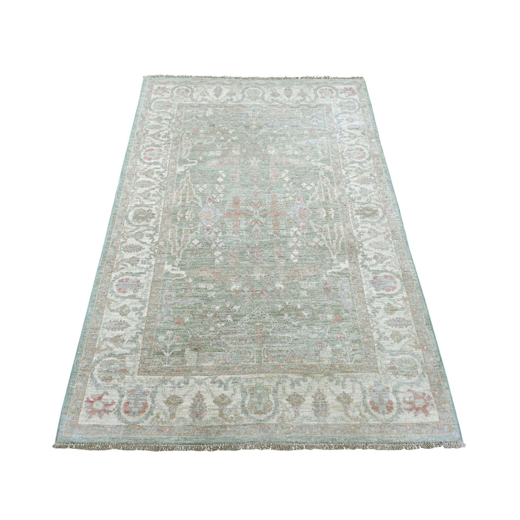 Oushak-And-Peshawar-Hand-Knotted-Rug-114855