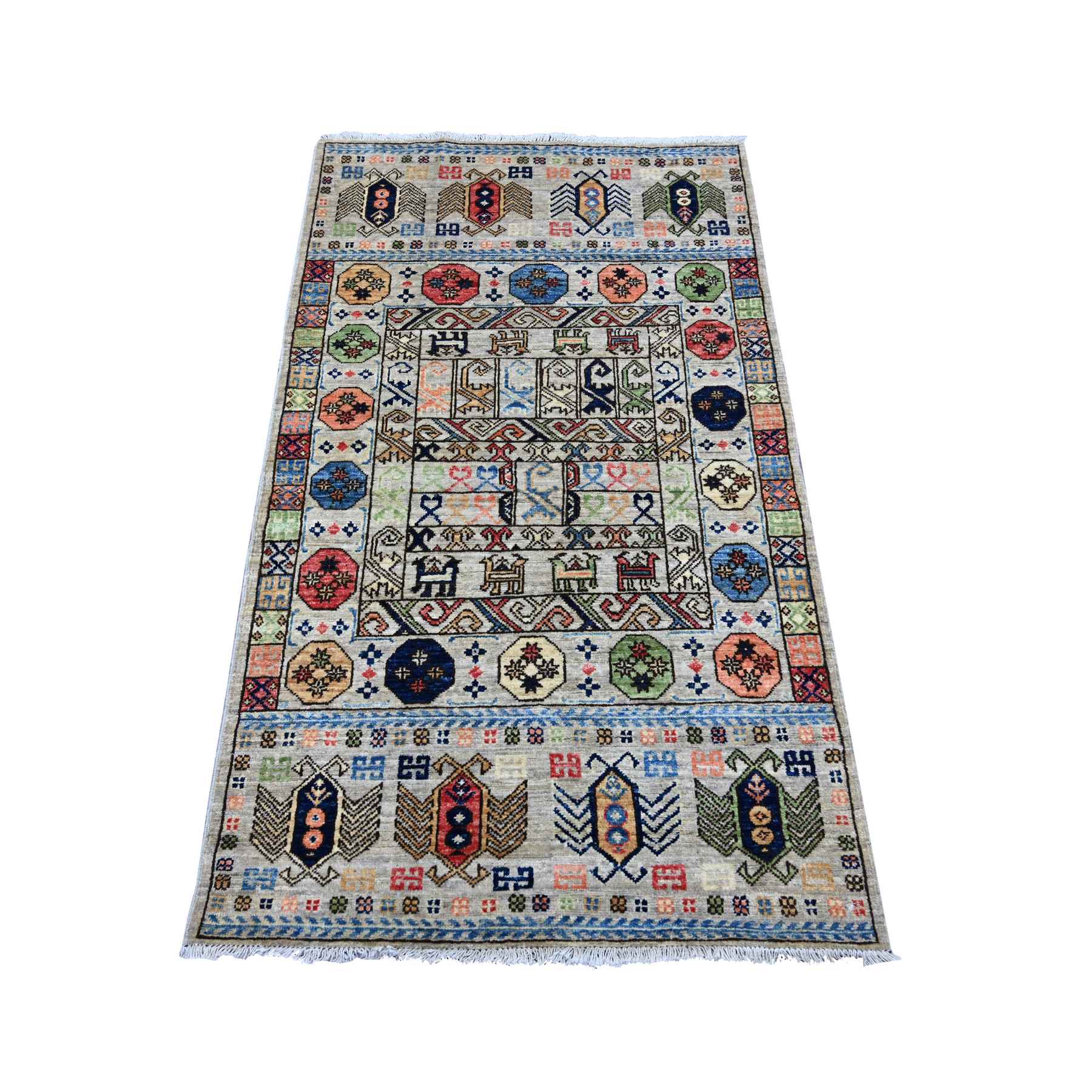 Tribal-Geometric-Hand-Knotted-Rug-112635
