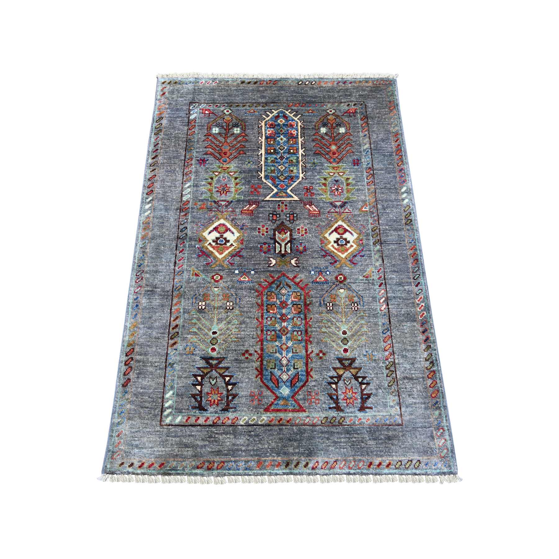 Tribal-Geometric-Hand-Knotted-Rug-112855