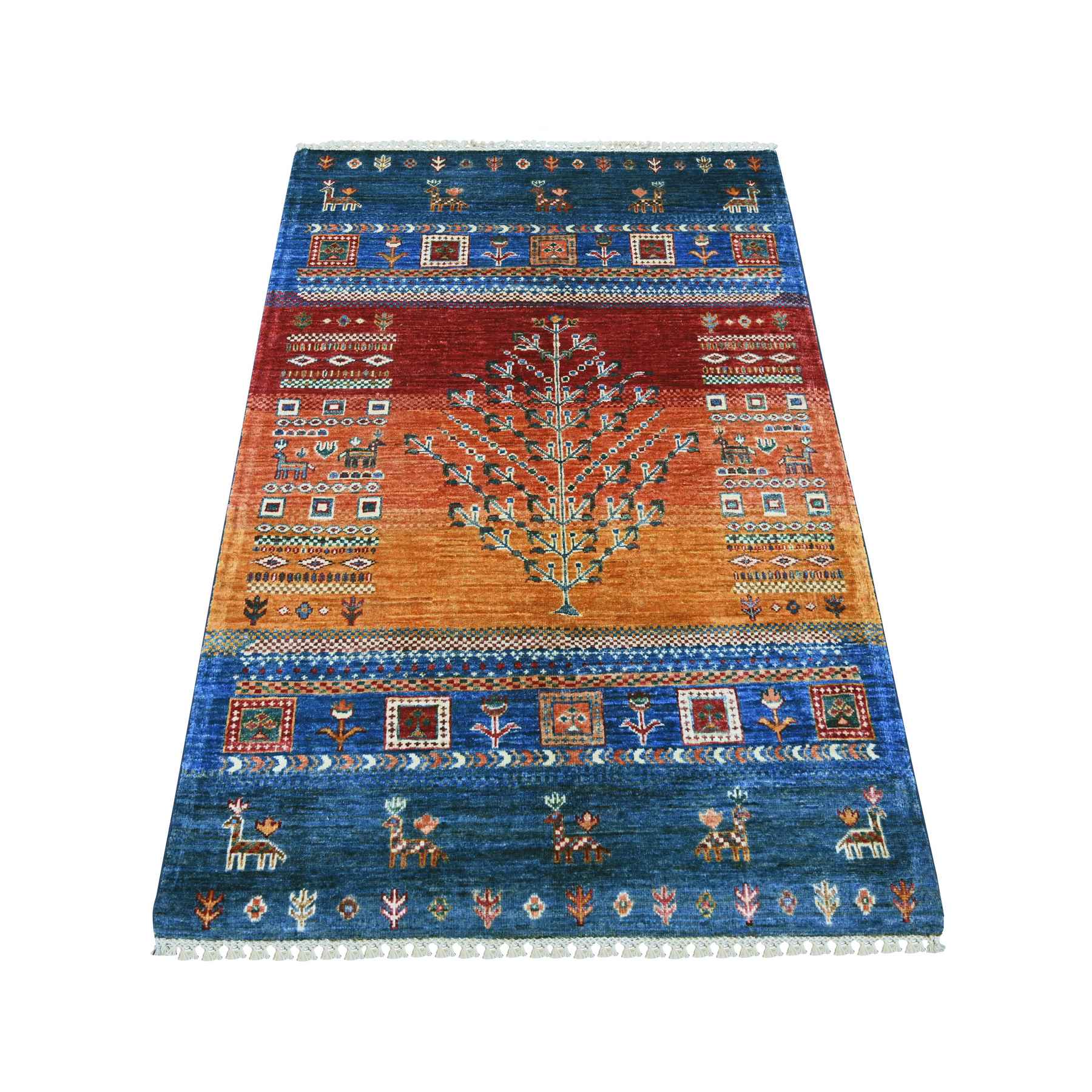 Tribal-Geometric-Hand-Knotted-Rug-112895
