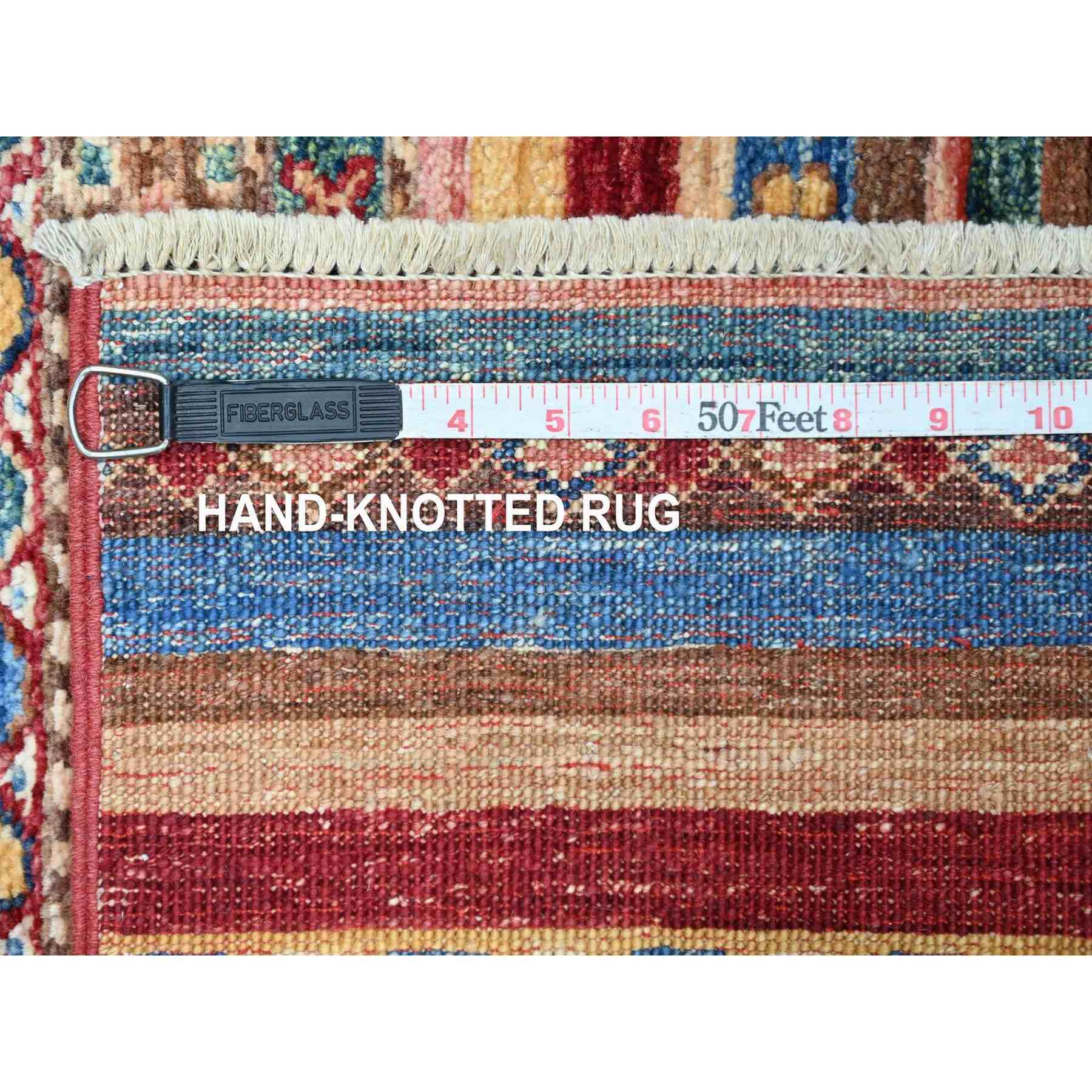 Tribal-Geometric-Hand-Knotted-Rug-113005